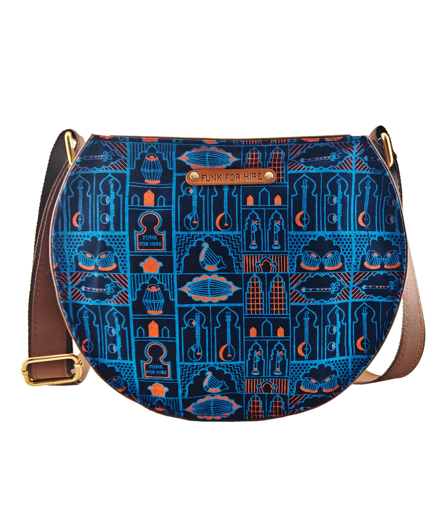 Music Wall Round Sling Bag Navy