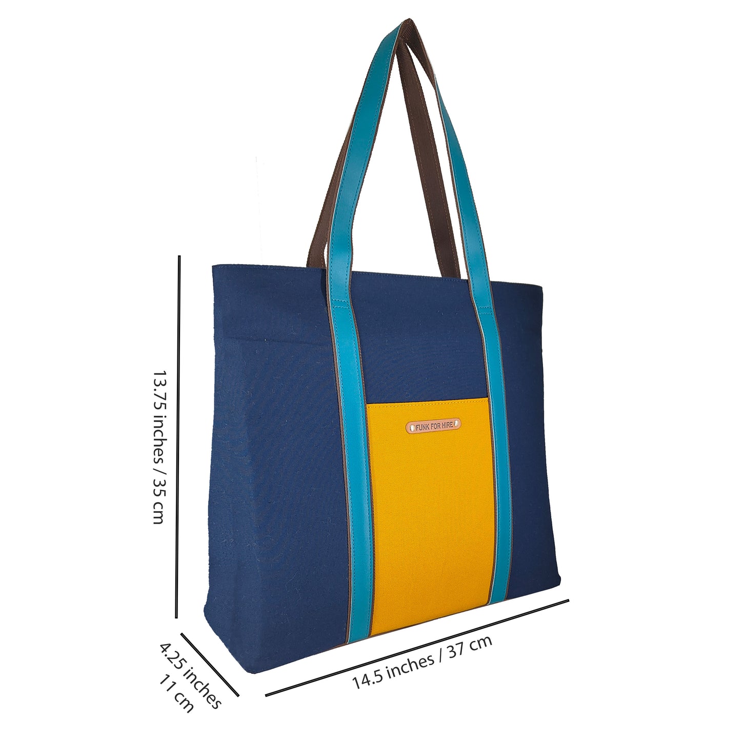 Tote Handbag Plain Navy 13.3"
