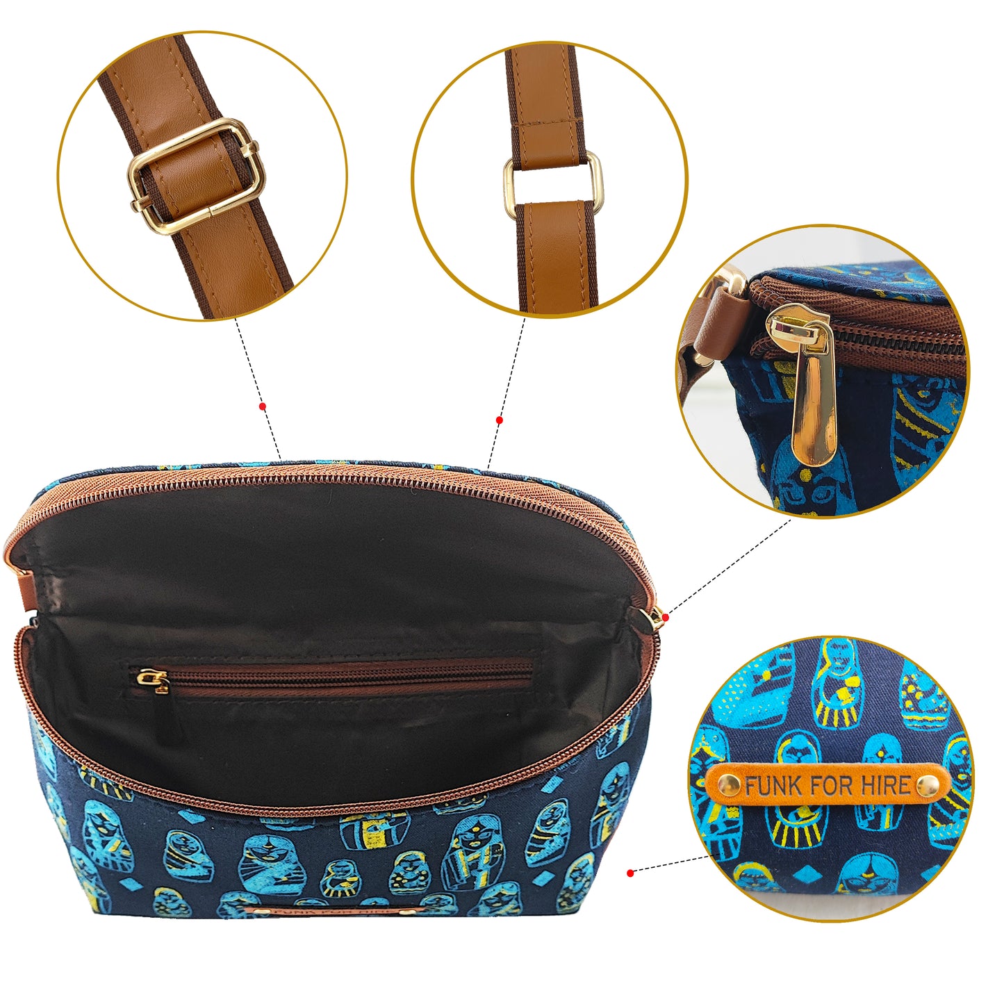 Combo Offers : Doll Fanny Pack & Green Zip Pocket Wallet