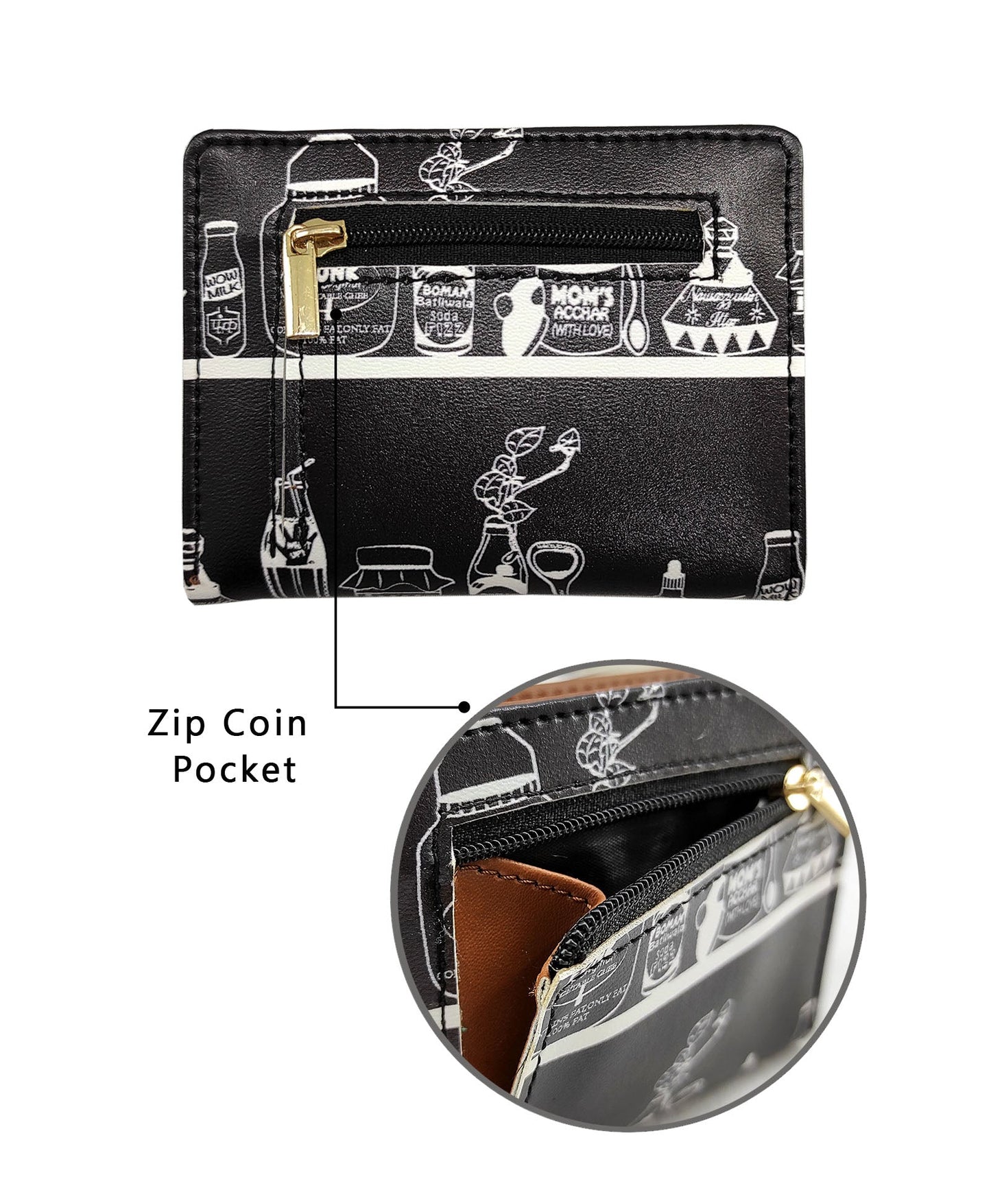 Garage Sale : Bottle Pocket Black Wallet -25