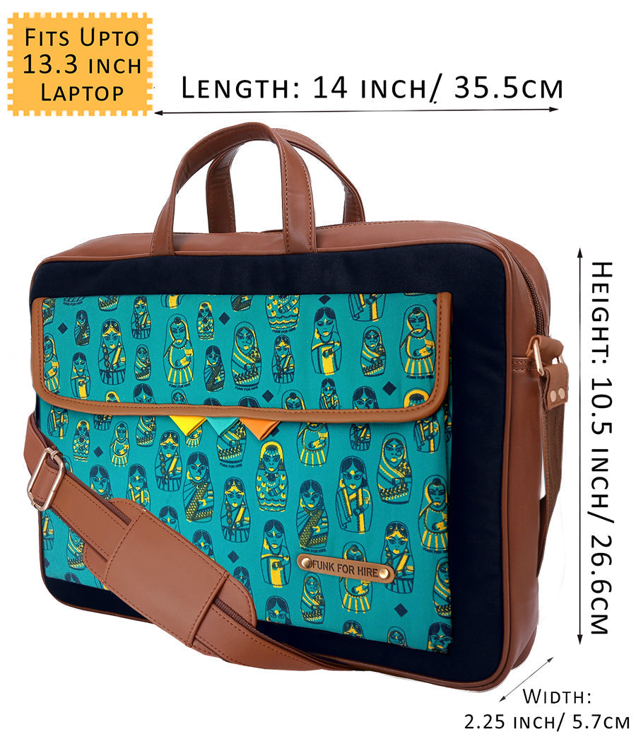 Garage Sale : Doll One Pocket Laptop green Bag 17 inch-06