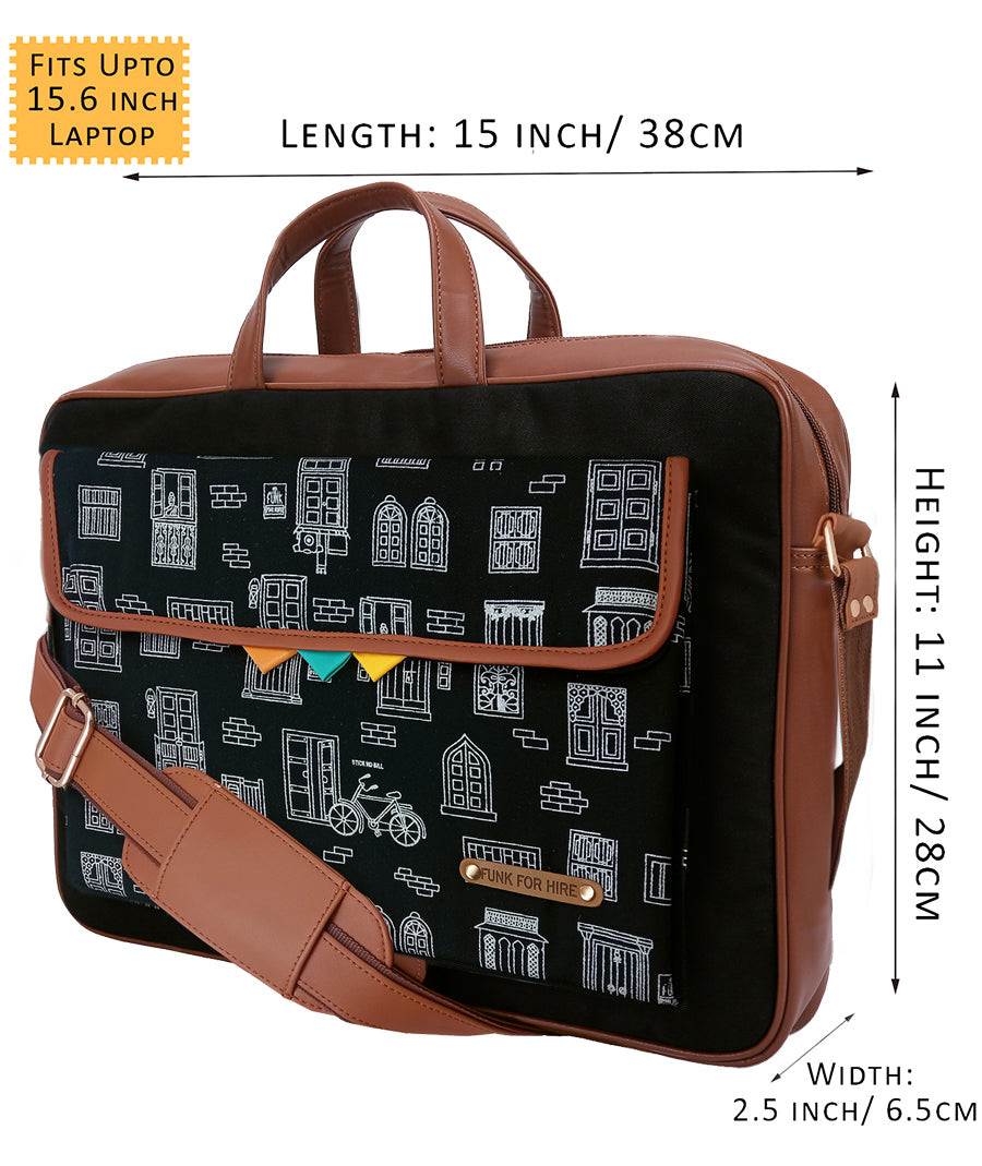 Combo Offers : Wall One Pocket Laptop Black Bag & Loop Black Wallet