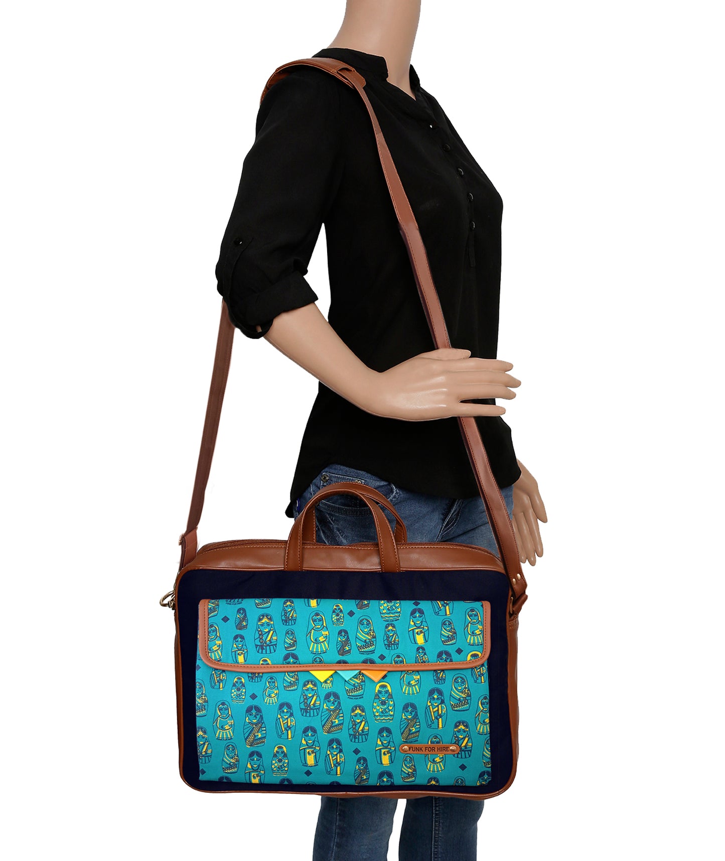Combo Offers : Doll One Pocket Laptop Black Bag & Loop Black Wallet