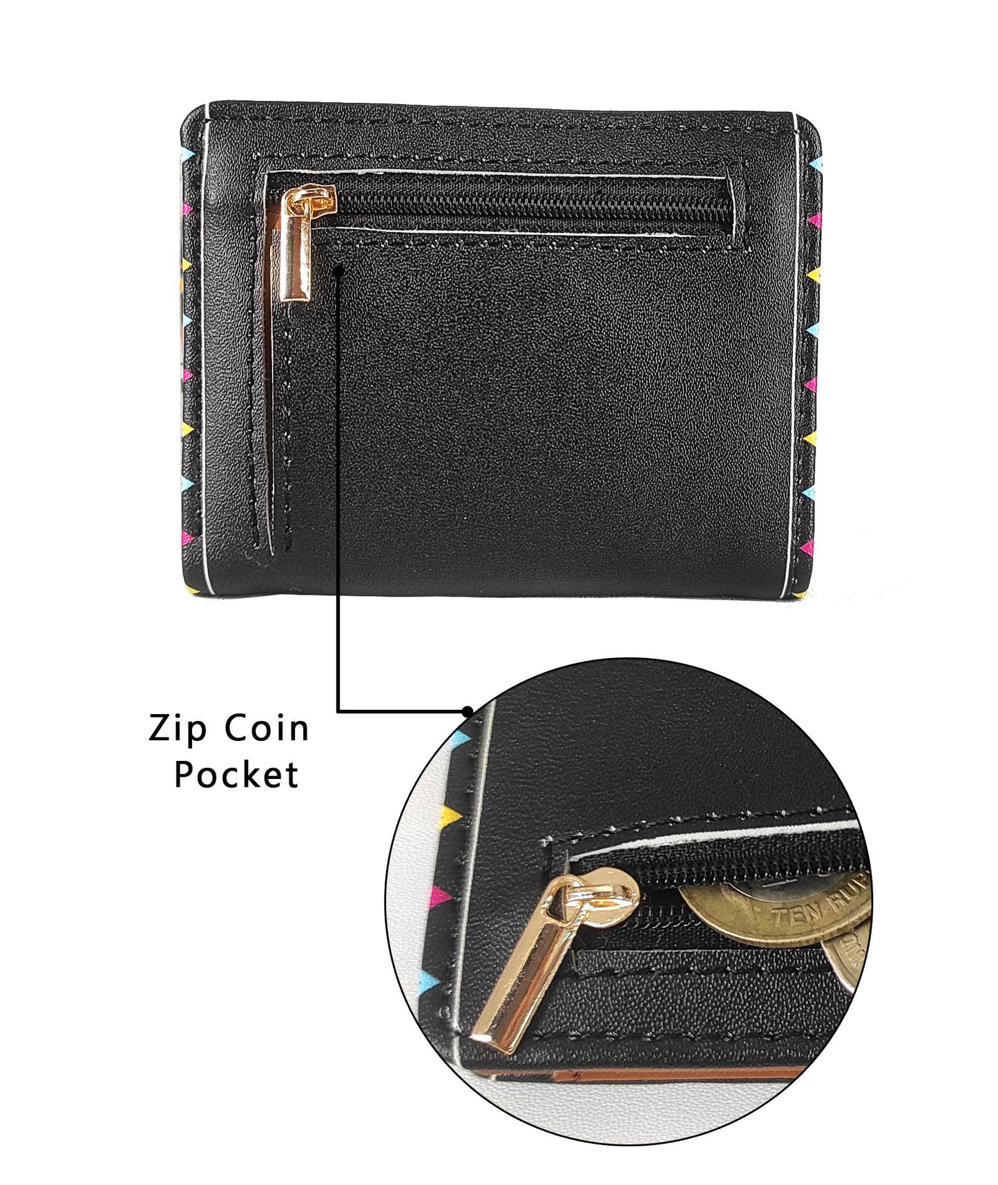 Horse Printed Black Pocket Wallet