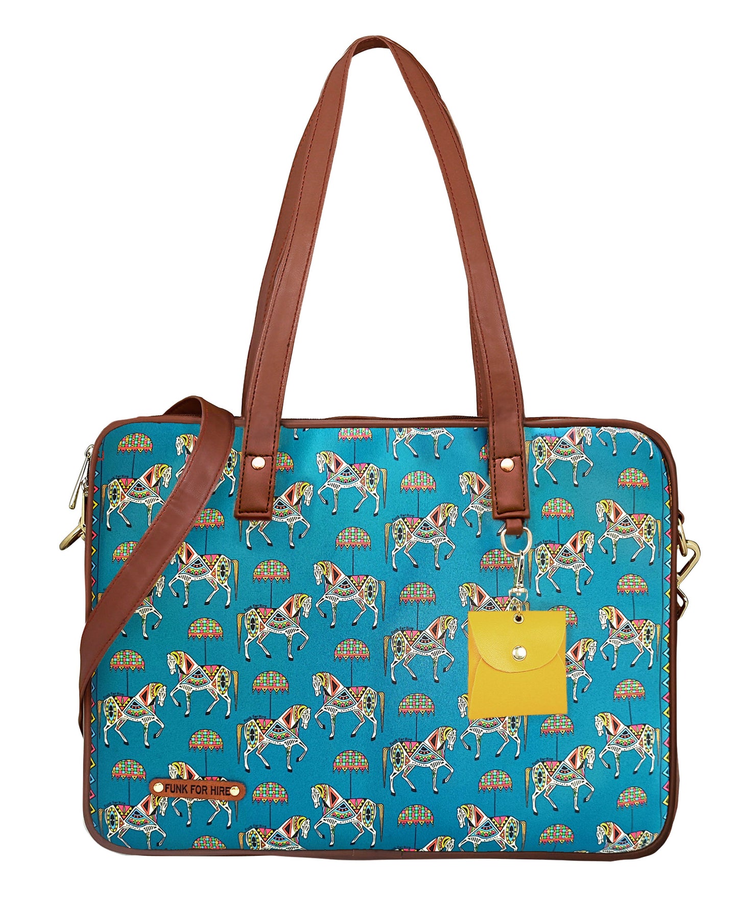 Laptop Handbag Horse Teal