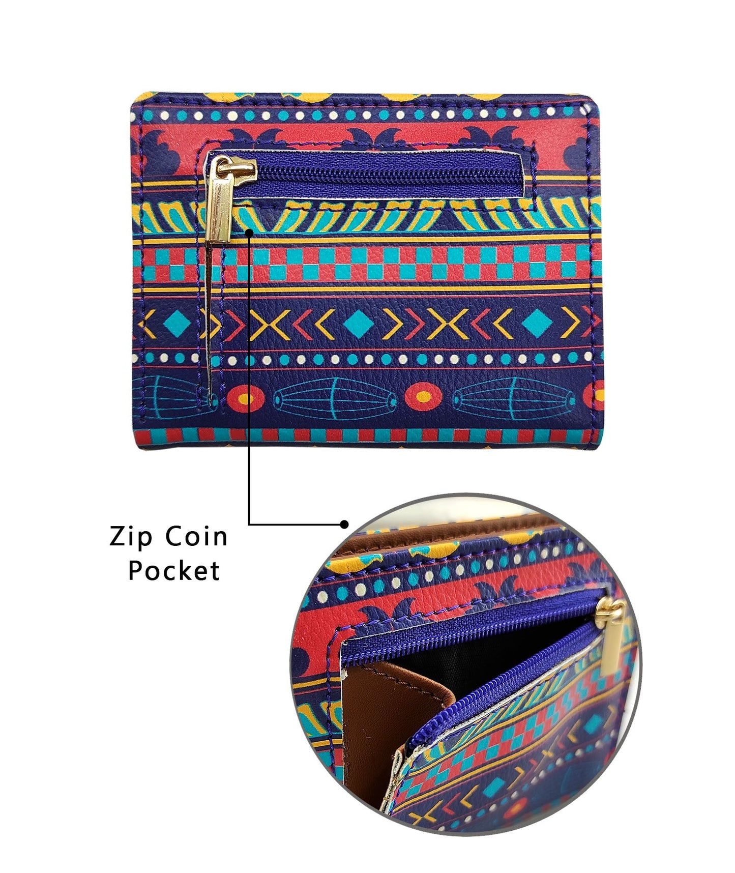 Garage Sale : Music Border Pocket Blue Wallet - 11