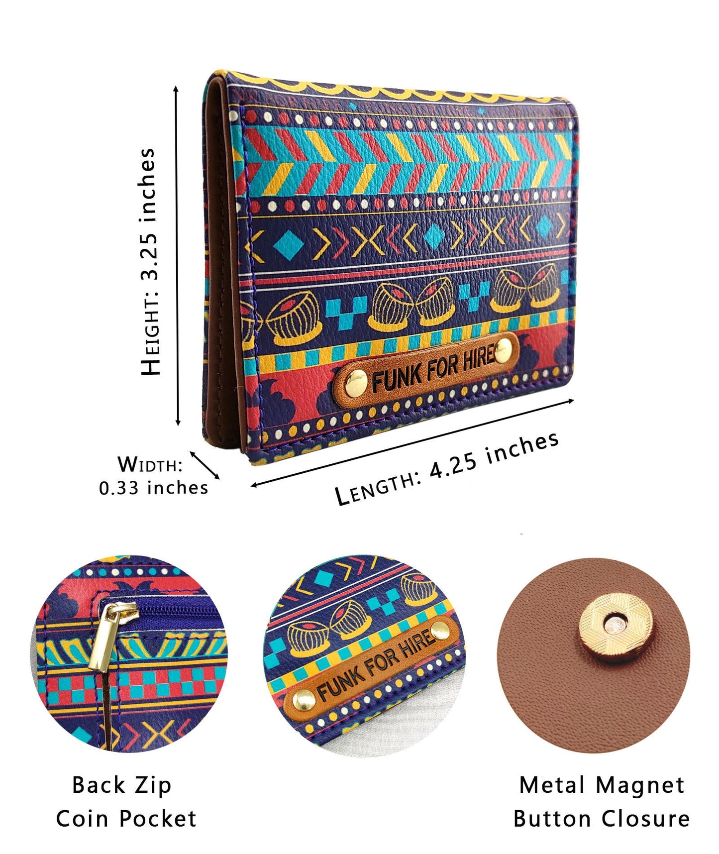 Garage Sale : Music Border Pocket Blue Wallet - 56