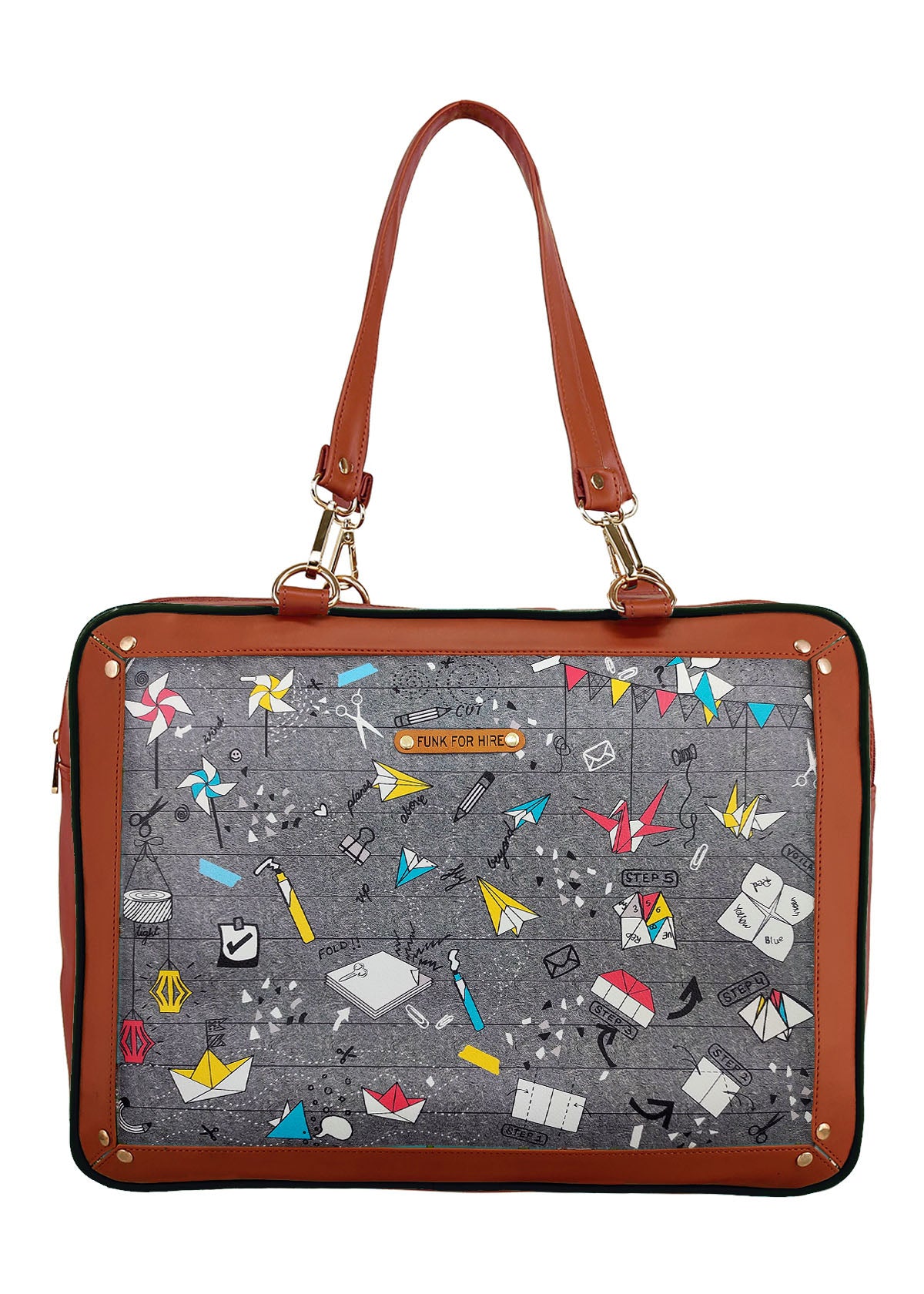 Free Card Wallet with Origami Luggage Bag Grey