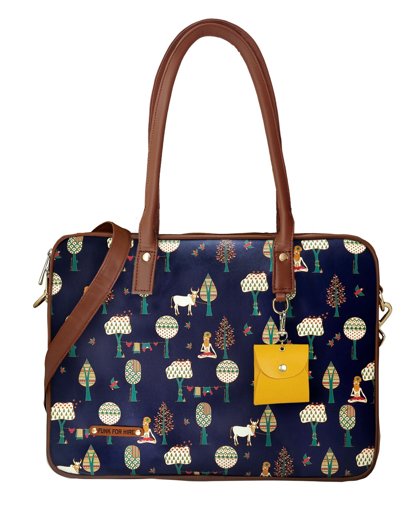Garage Sale : Laptop Tree Navy Handbag- 05