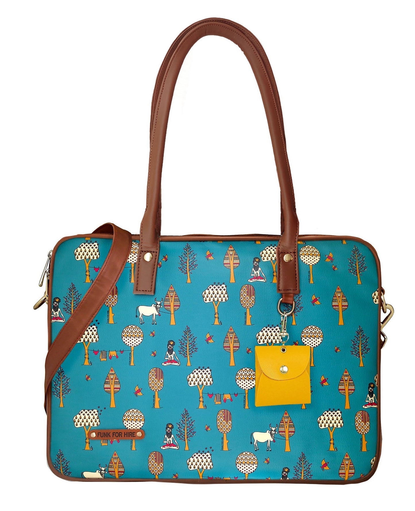 Garage Sale : Tree Laptop Teal Handbag - 01