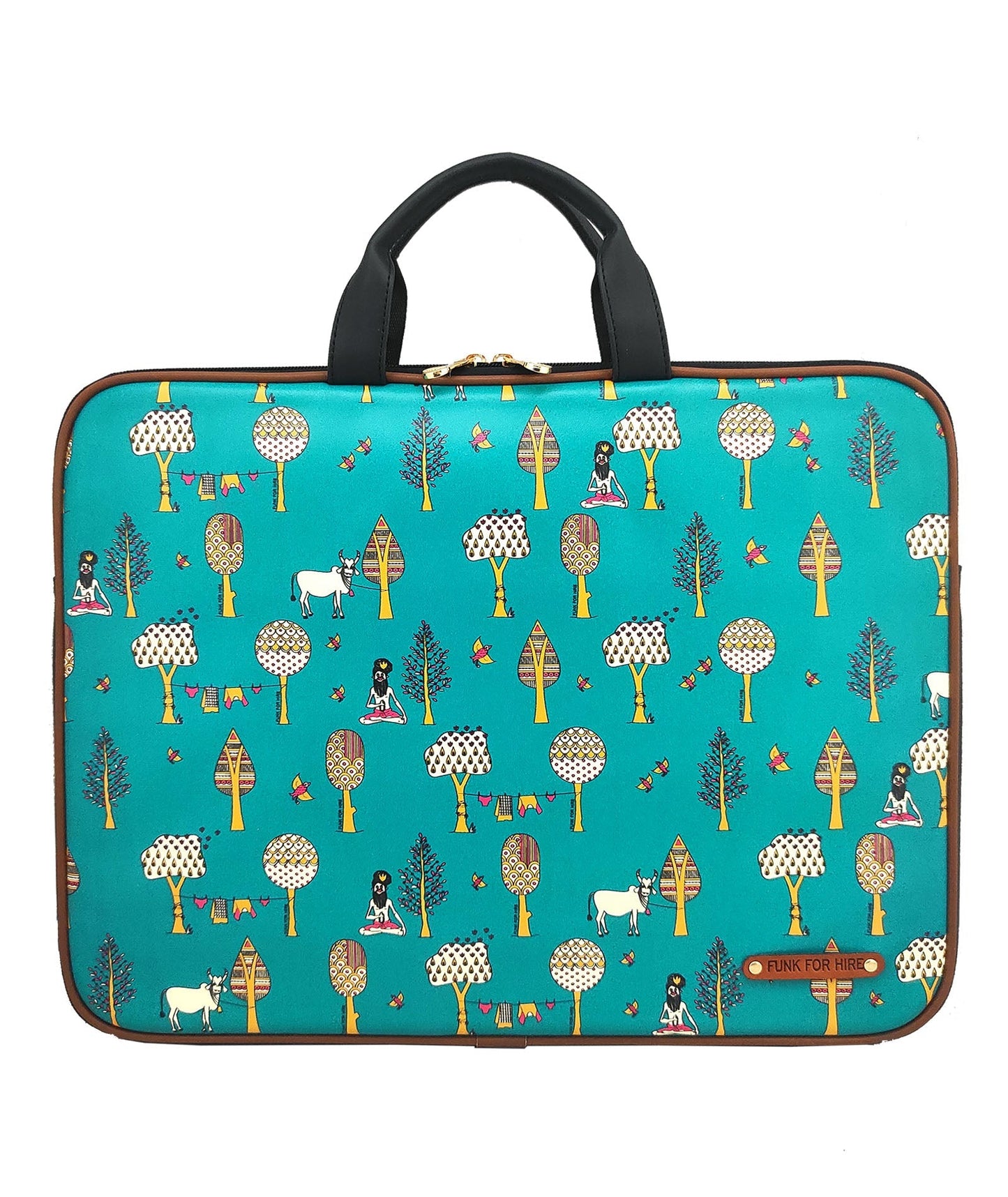 garage sale : Tree Laptop Teal sleeve -04