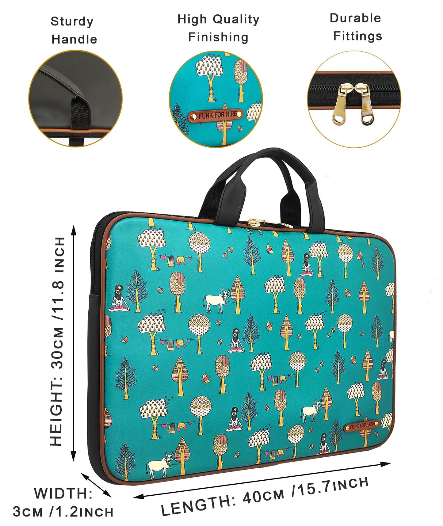 garage sale : Tree Laptop Teal sleeve -04