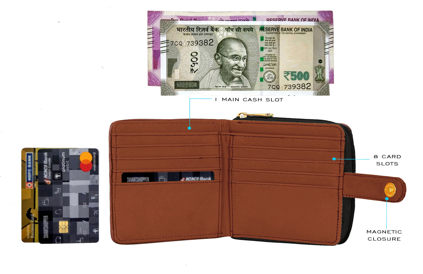Combo Offers : Wall One Pocket Laptop Black Bag & Loop Black Wallet