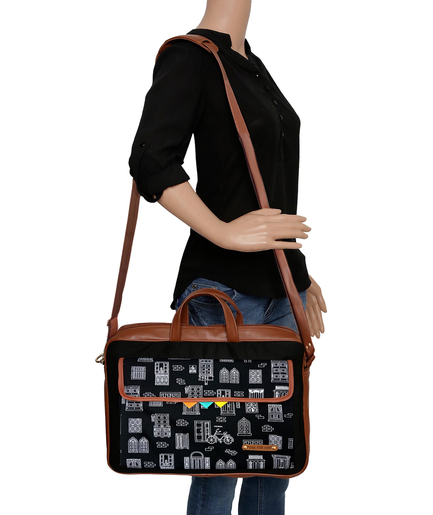 Combo Offers : Wall One Pocket Laptop Black Bag & Loop Black Wallet