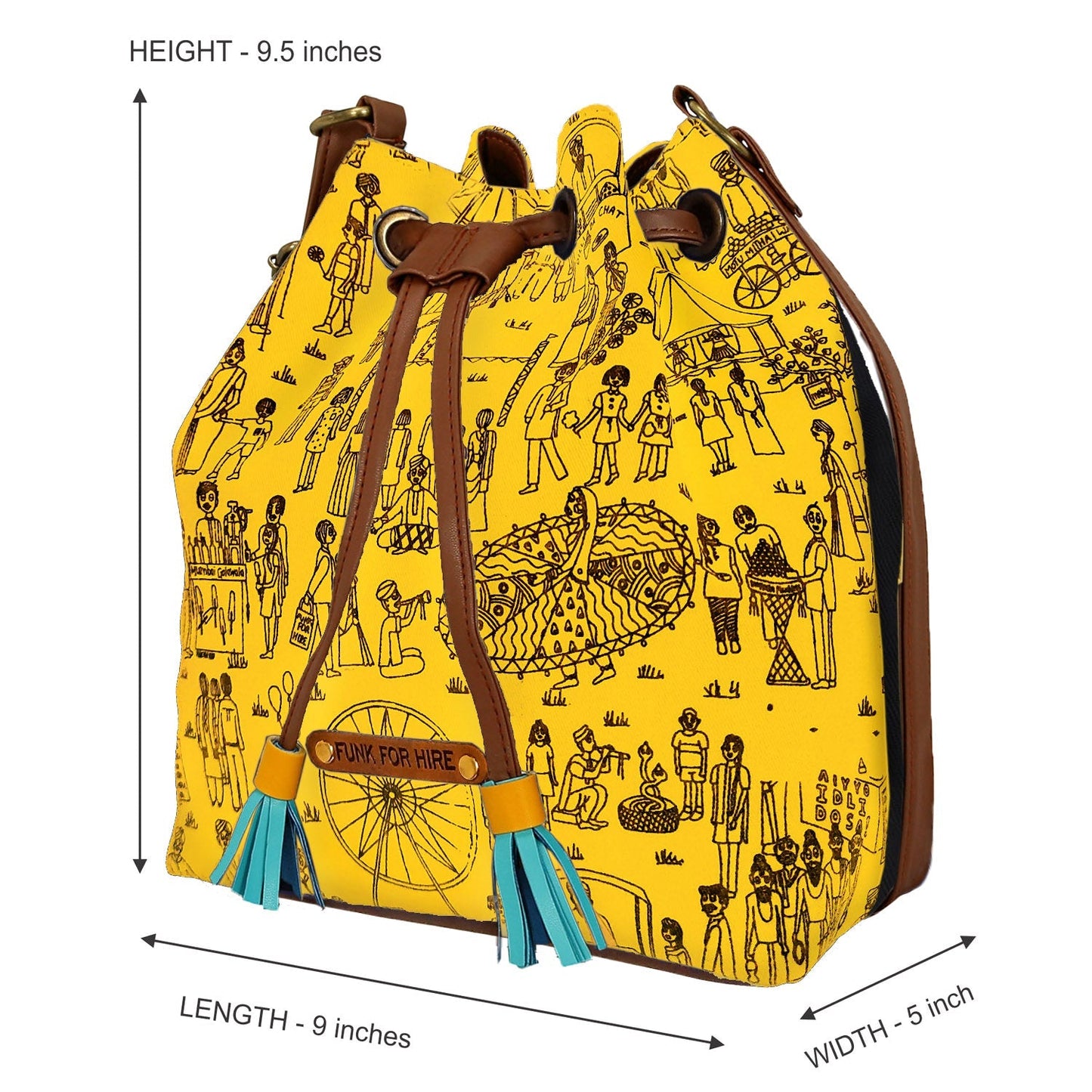 Garage Sale : Drawstring Yellow Mela Sling Bag - 35