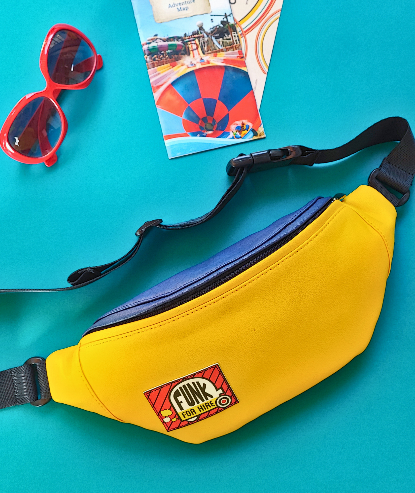 Combo Offers: Yellow Navy Fanny Pack & Music wall Pocket Wallet Navy