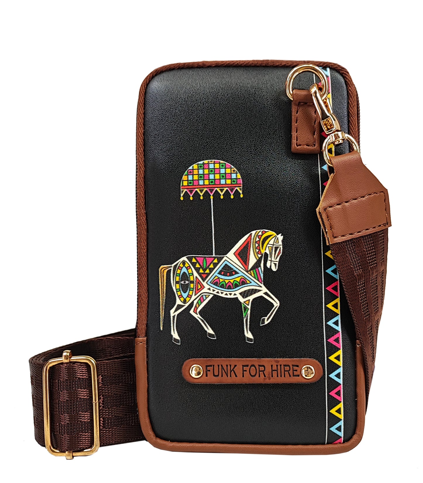 Mobile Phone Sling Horse Black