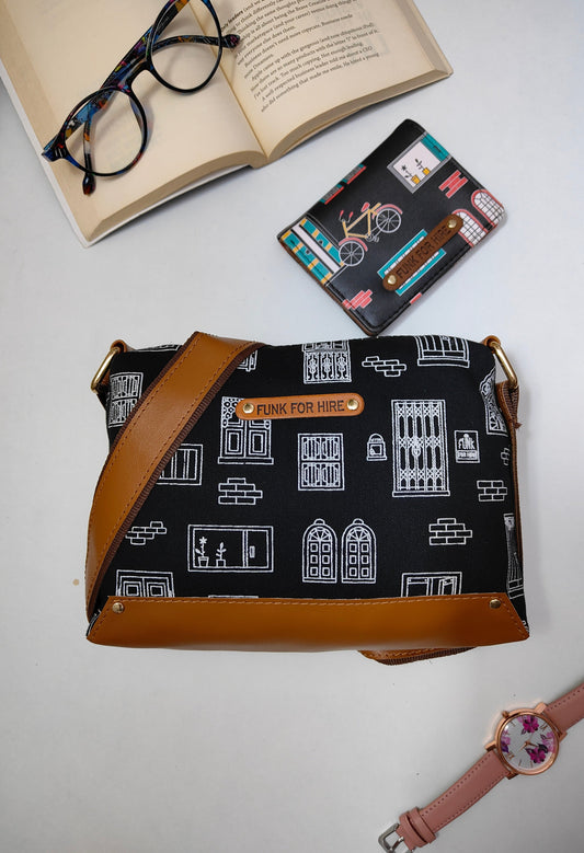 Combo Offers : Wall Box Black Sling Bag & Pocket  Black Wallet