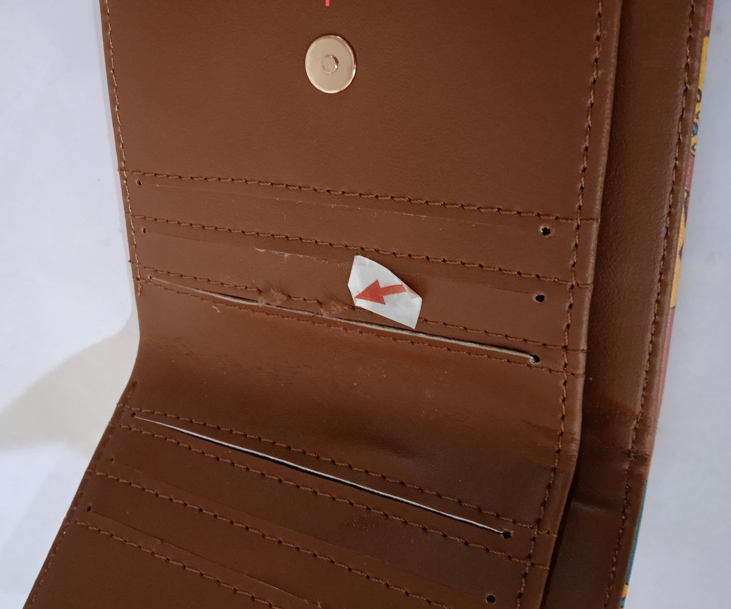 Garage Sale :Tree Printed Pocket Red Wallet -12