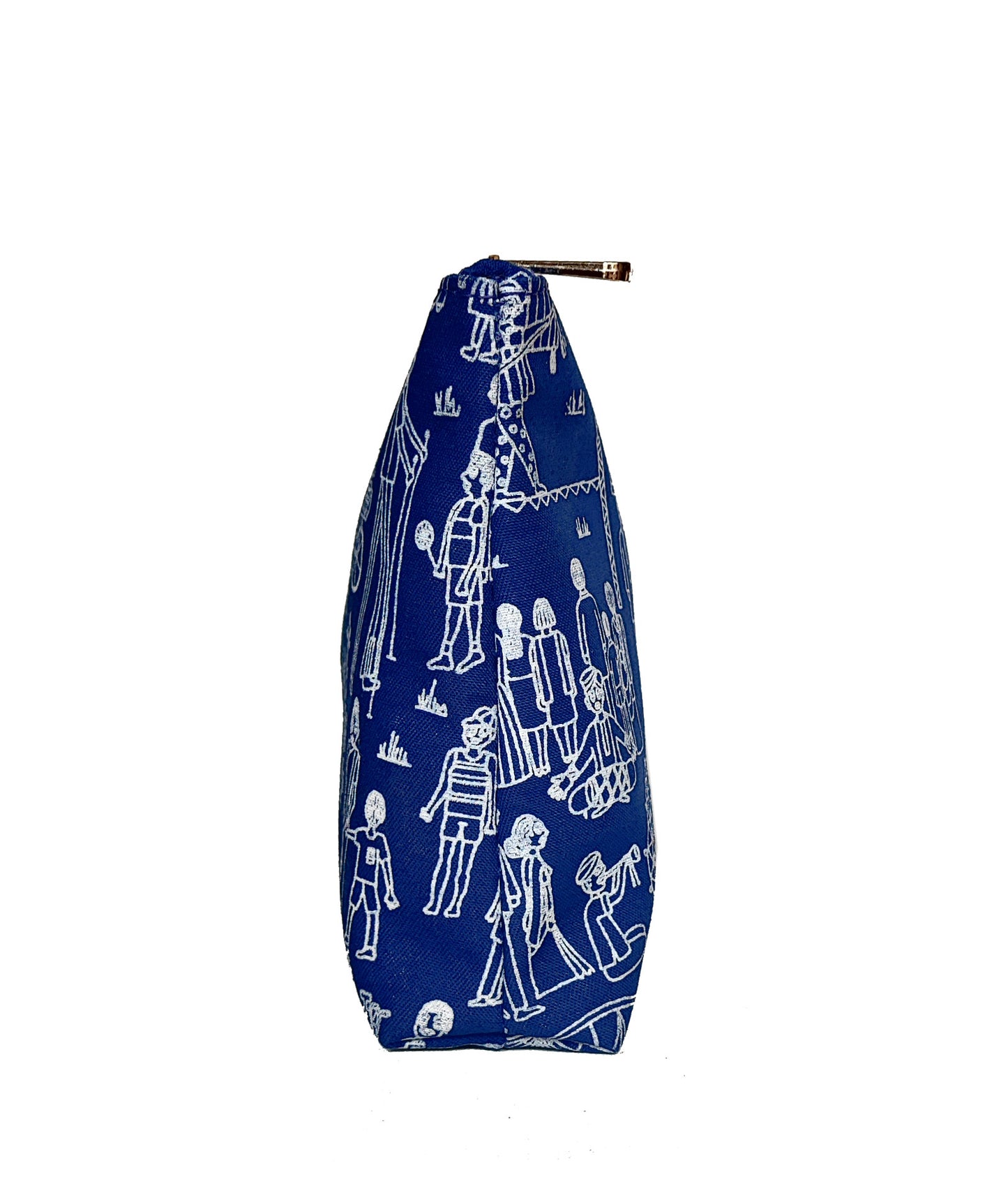 Mela Printed Canvas Travel Pouch Blue