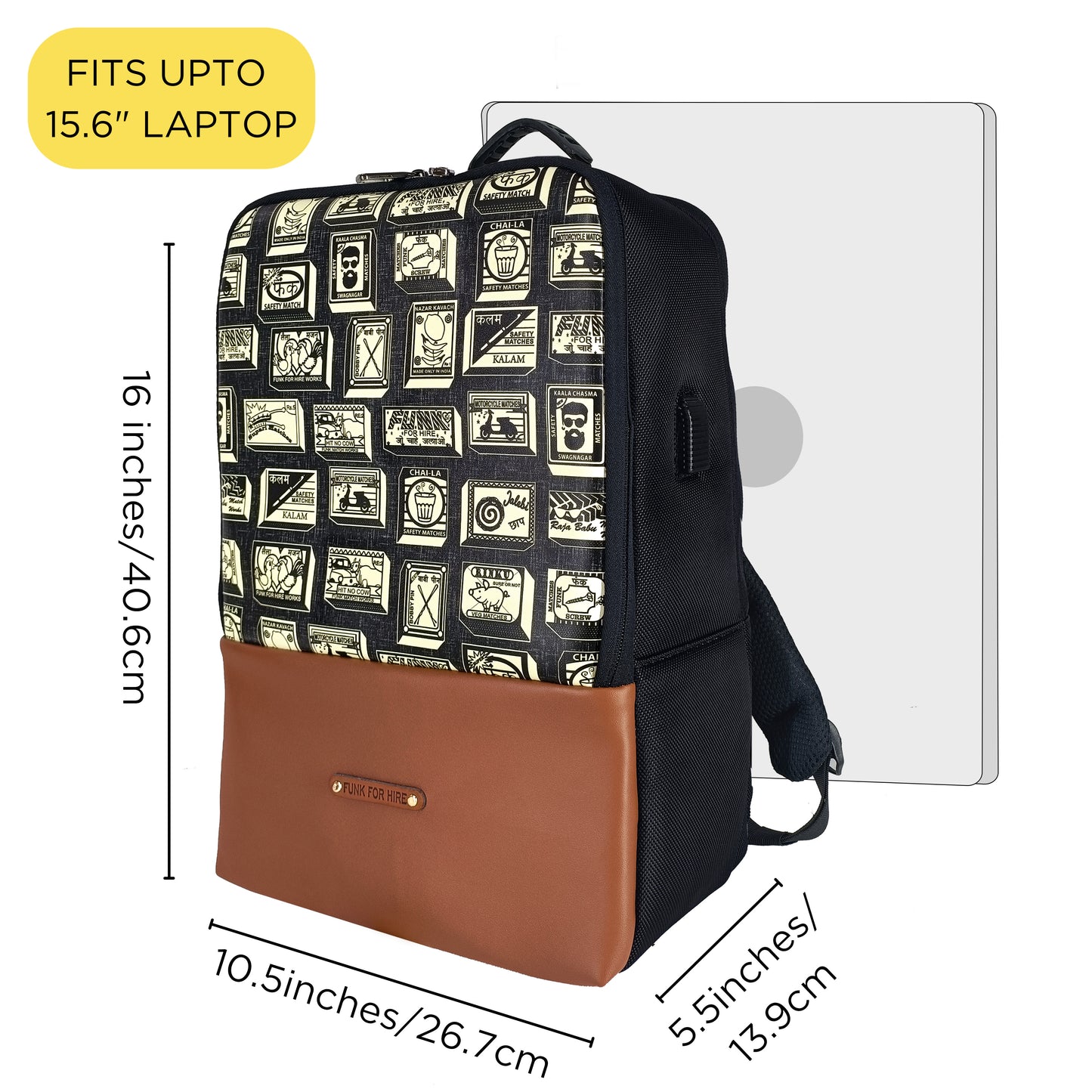 Free Card Wallet with Match Laptop Grey Backpack