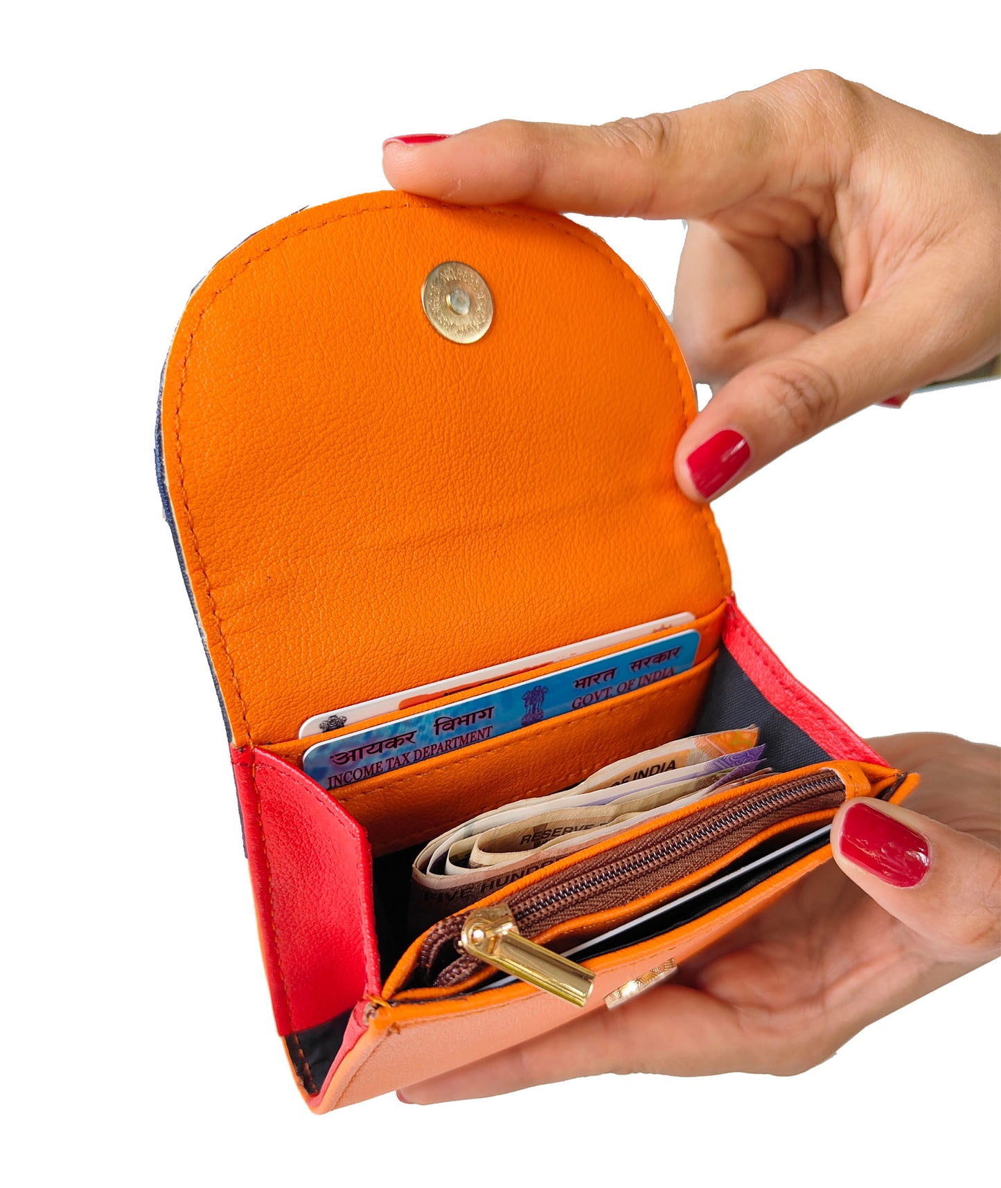 Combo Offers : Music Wall Drawstring Navy & Flap Pocket Wallet Navy Orange