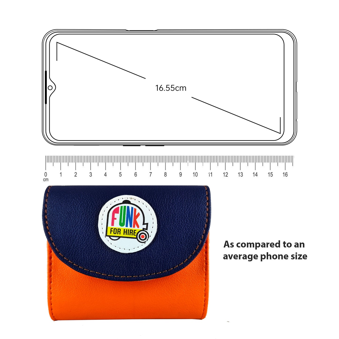 Combo Offers : Music Wall Drawstring Navy & Flap Pocket Wallet Navy Orange