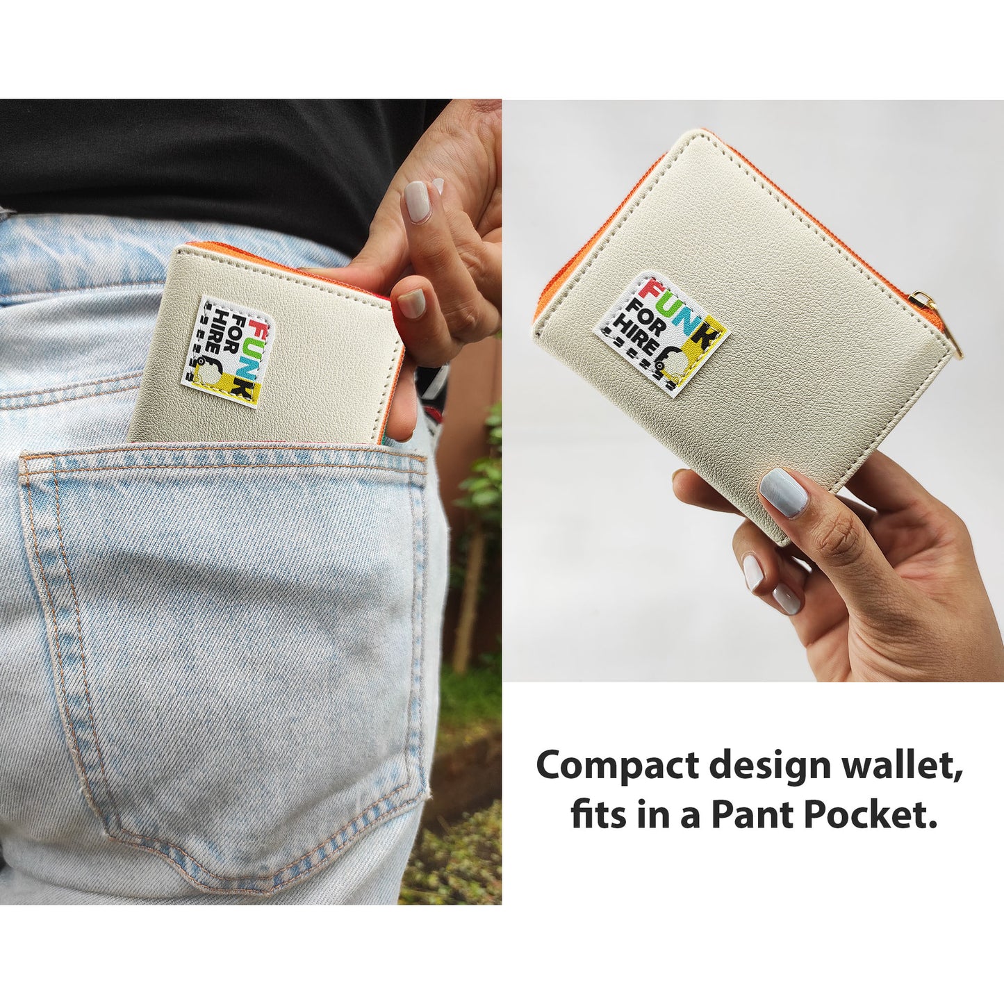 Combo Offers : Music Wall Drawstring Navy & Beige Zip Pocket Wallet