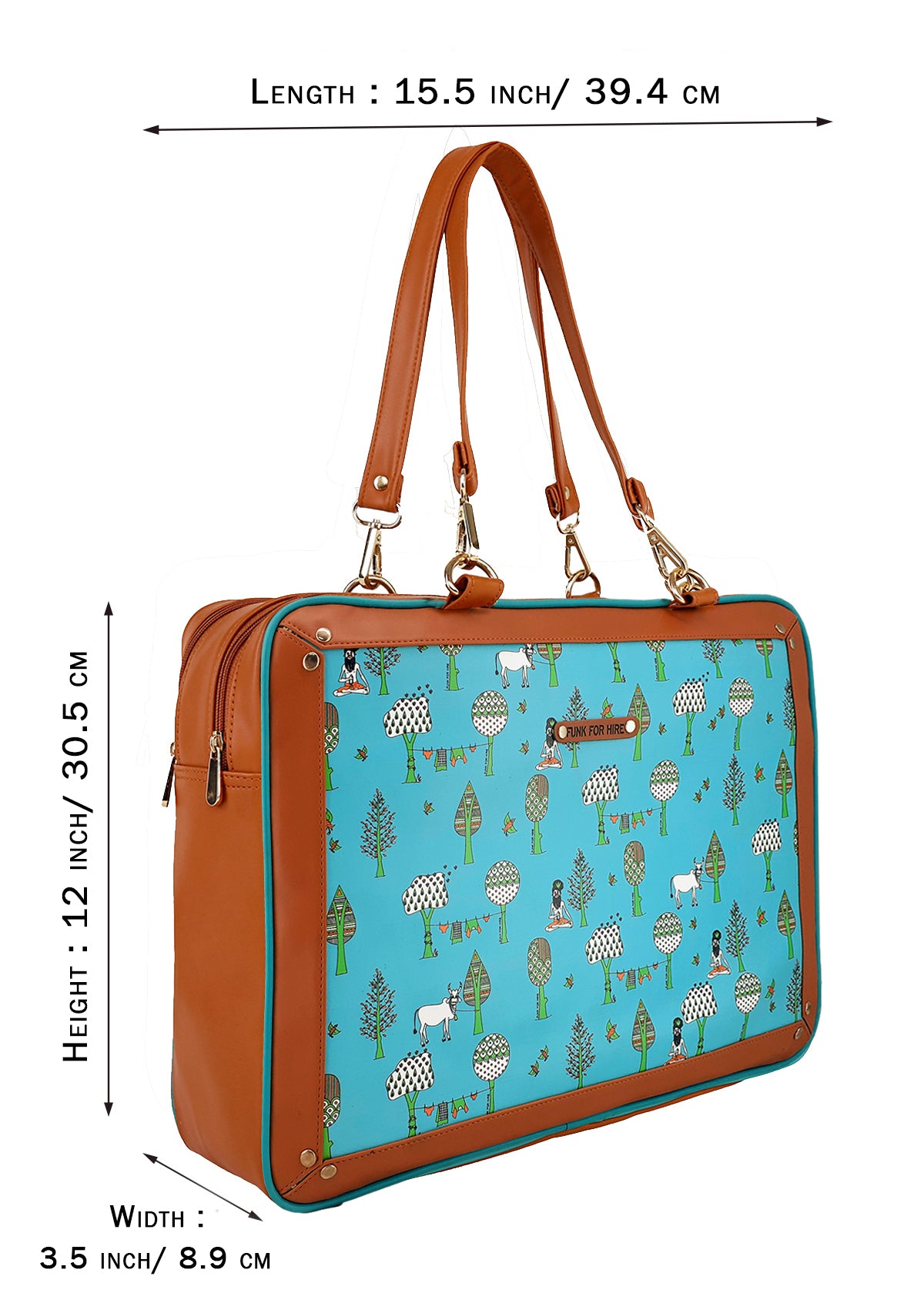Free Card Wallet with Tree Luggage Bag Aqua