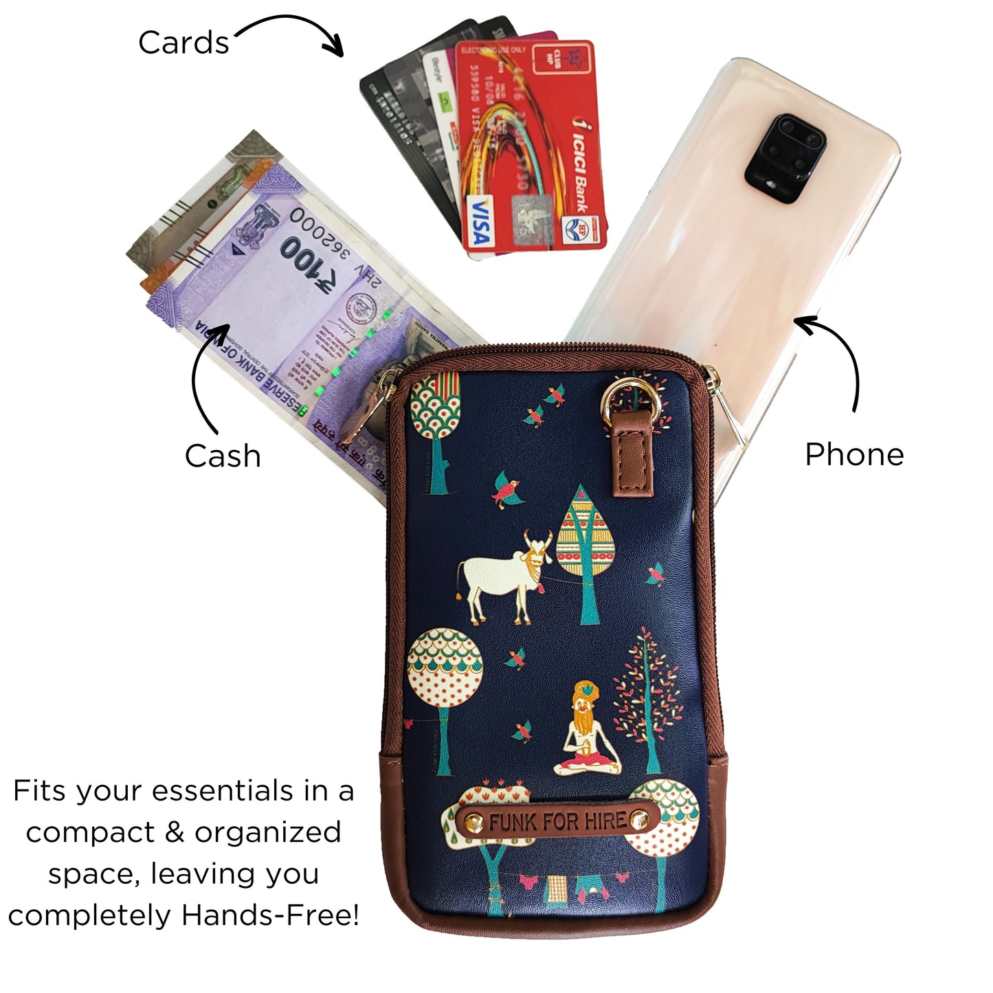 Combo Offers :Tree Navy Mobile Sling & Tree Pocket Teal Wallet