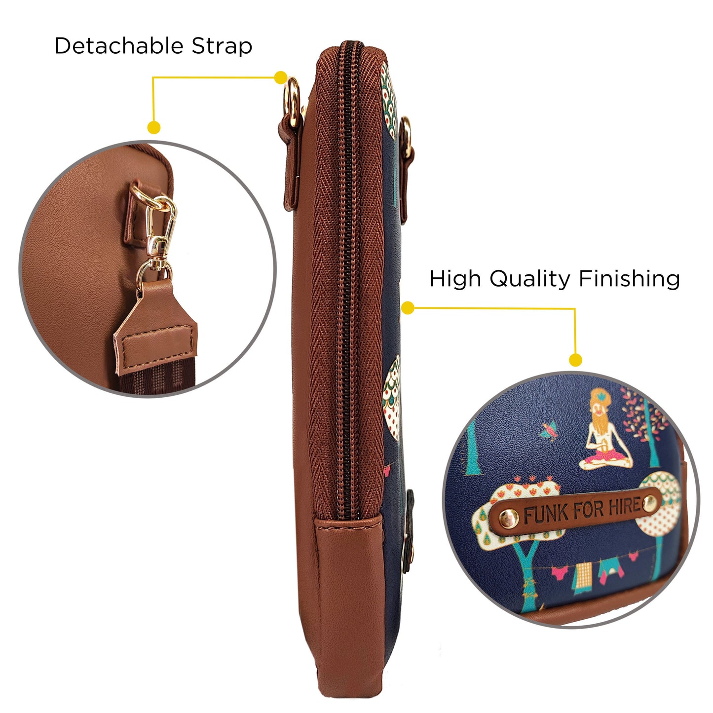 Combo Offers :Tree Navy Mobile Sling & Tree Pocket Teal Wallet