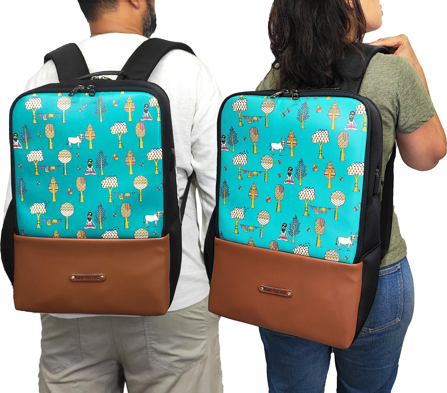 Backpack Tree Teal and Brown