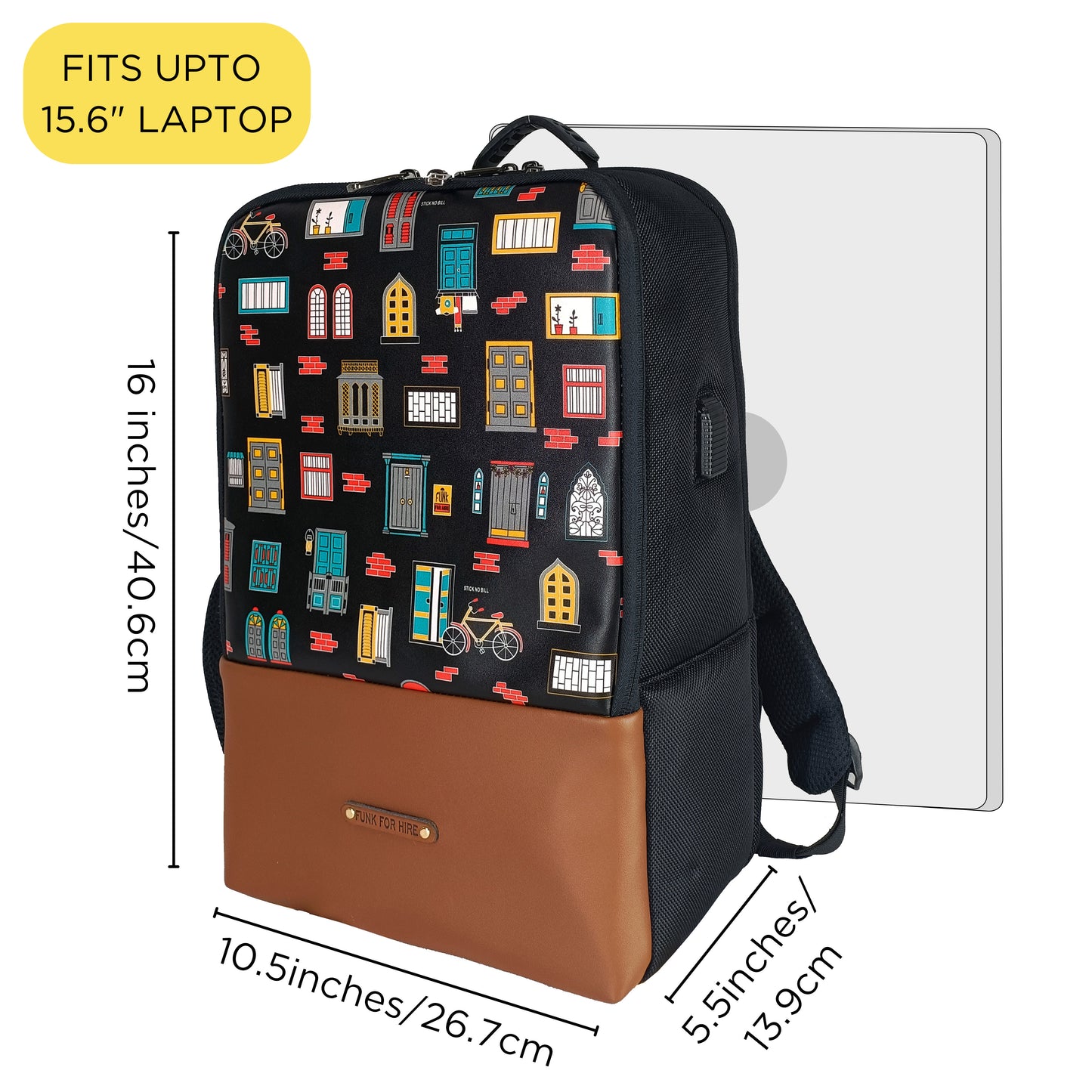 Backpack Wall Black and Brown