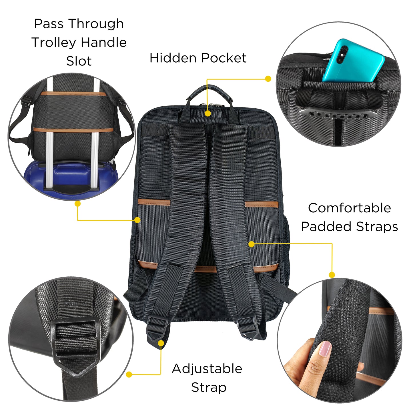 Free Card Wallet with Match Laptop Grey Backpack