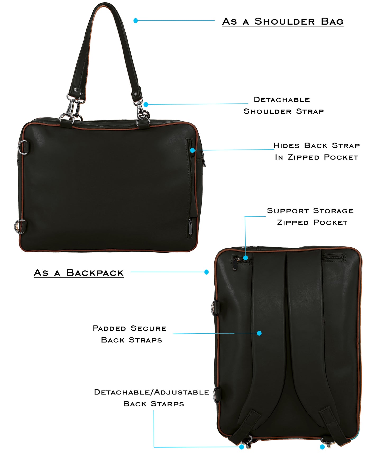 Free Card Wallet with Wall Luggage Bag Black