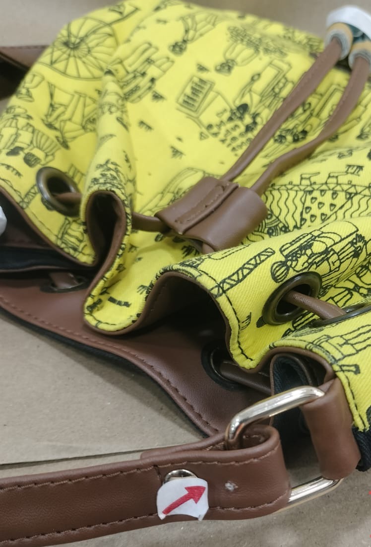 Garage Sale : Drawstring Yellow Mela Sling Bag - 35