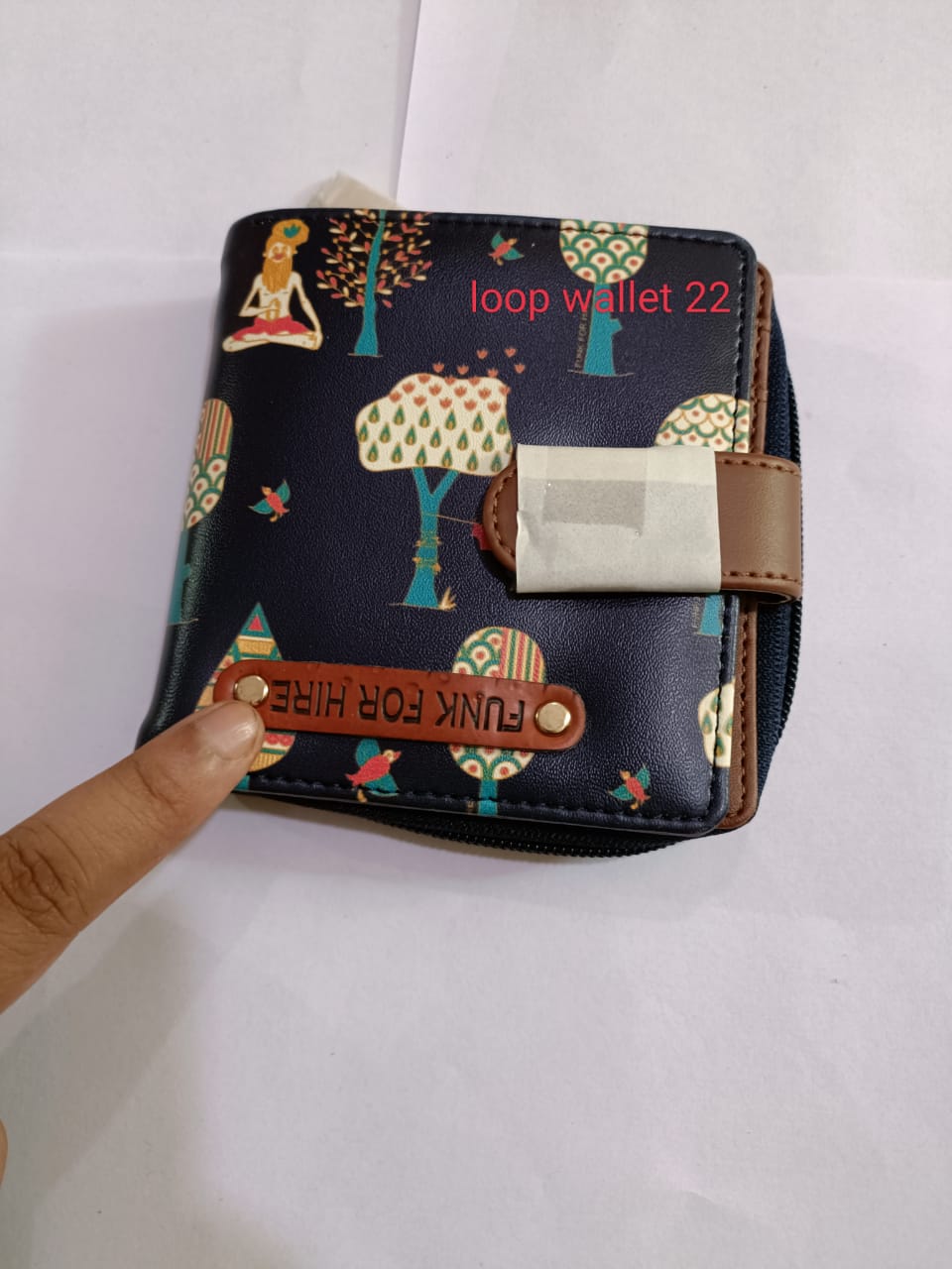 Garage sale - Tree Loop Navy Blue Wallet 22