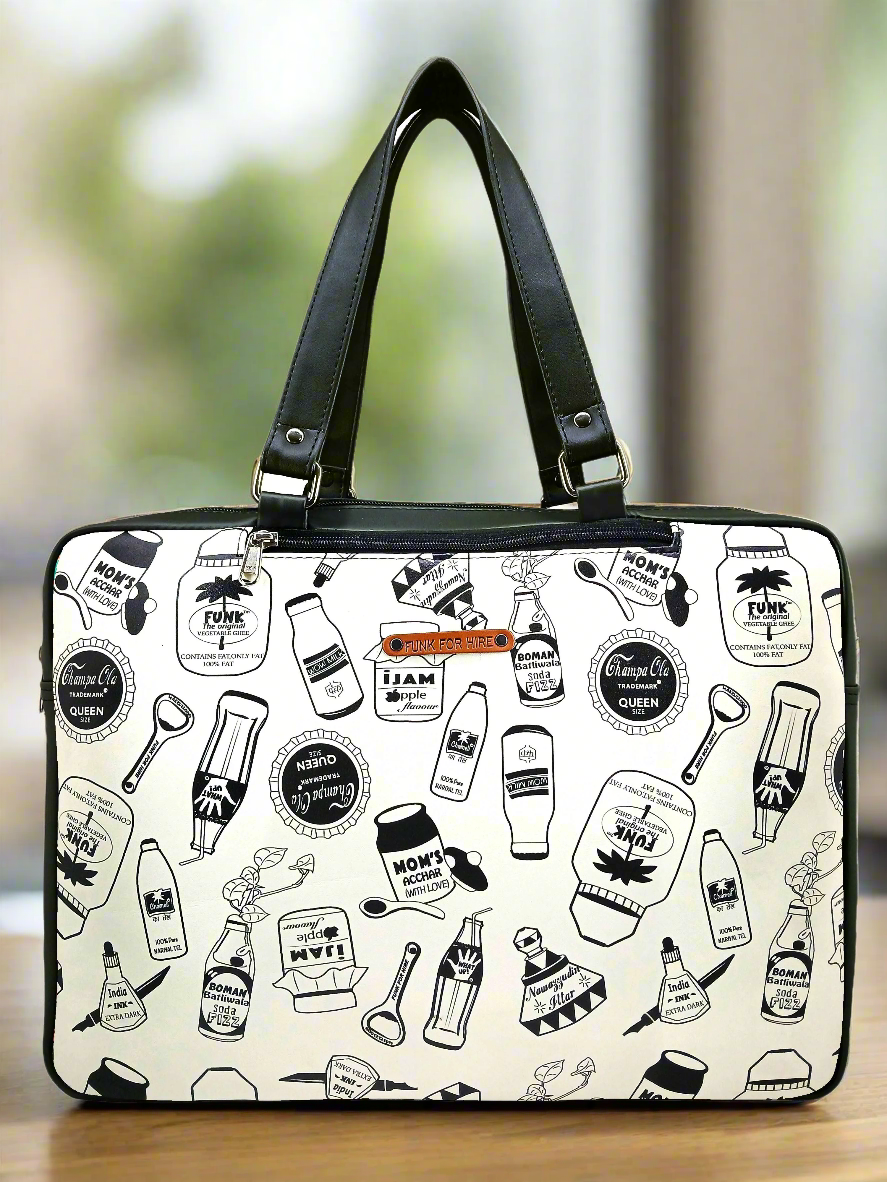 Luggage Backpack Bottle Black & White