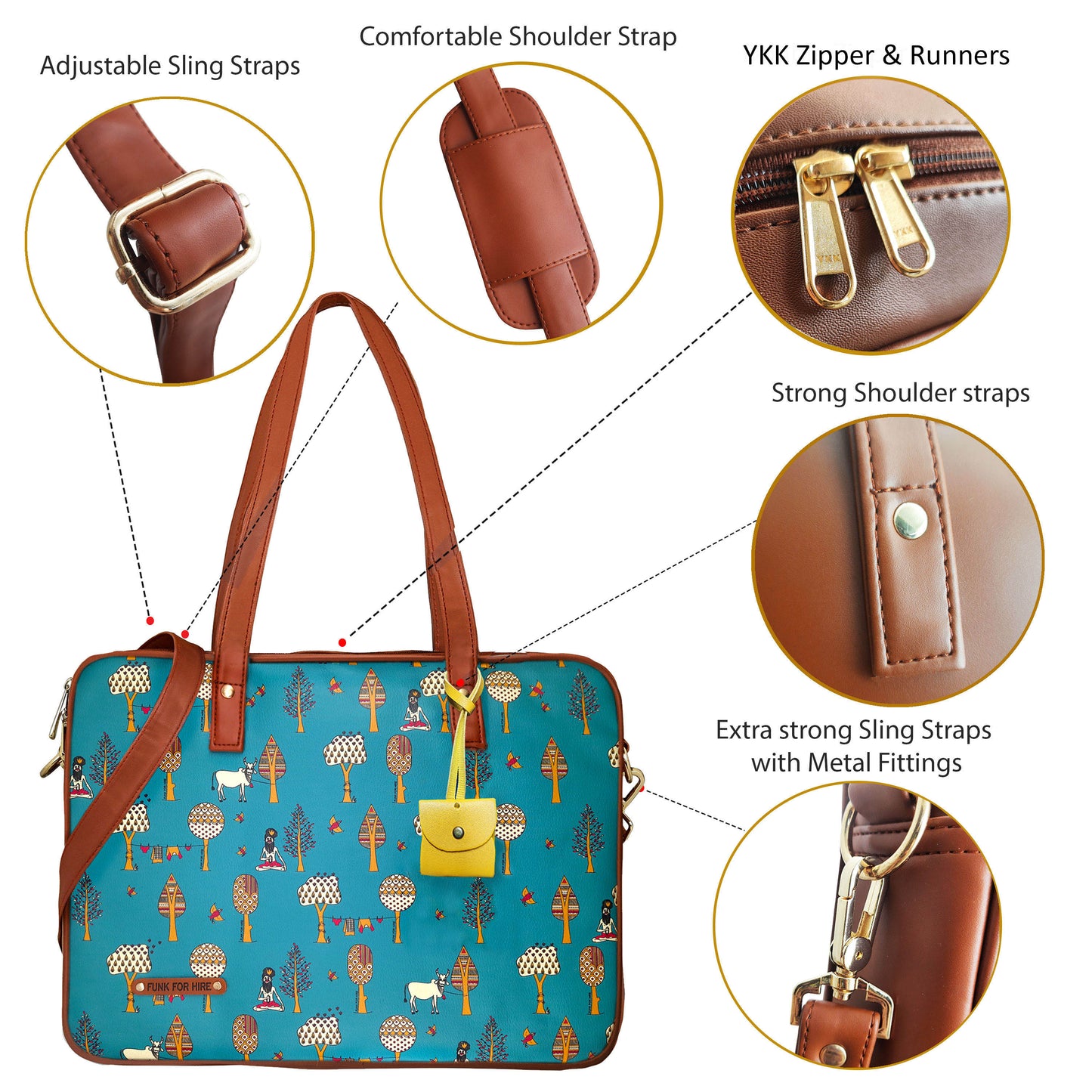 Laptop Handbag Tree Teal