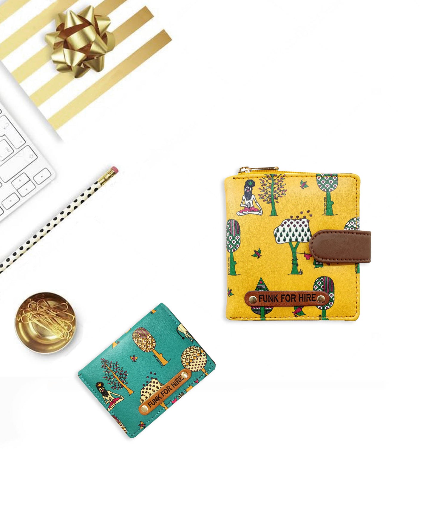 Combo Offers : Tree Loop Yellow & Pocket Teal Wallet