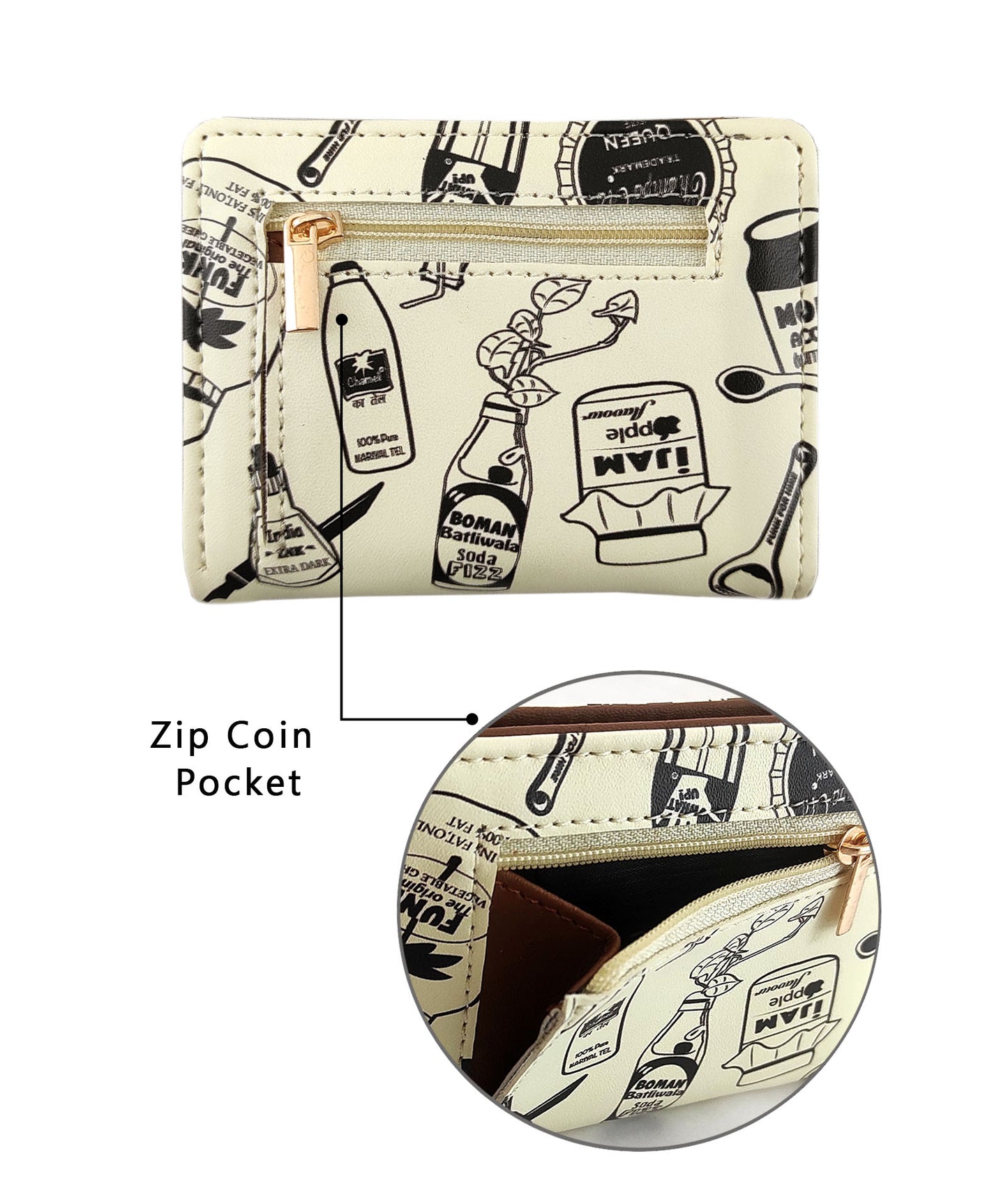 Bottle White Pocket Wallet