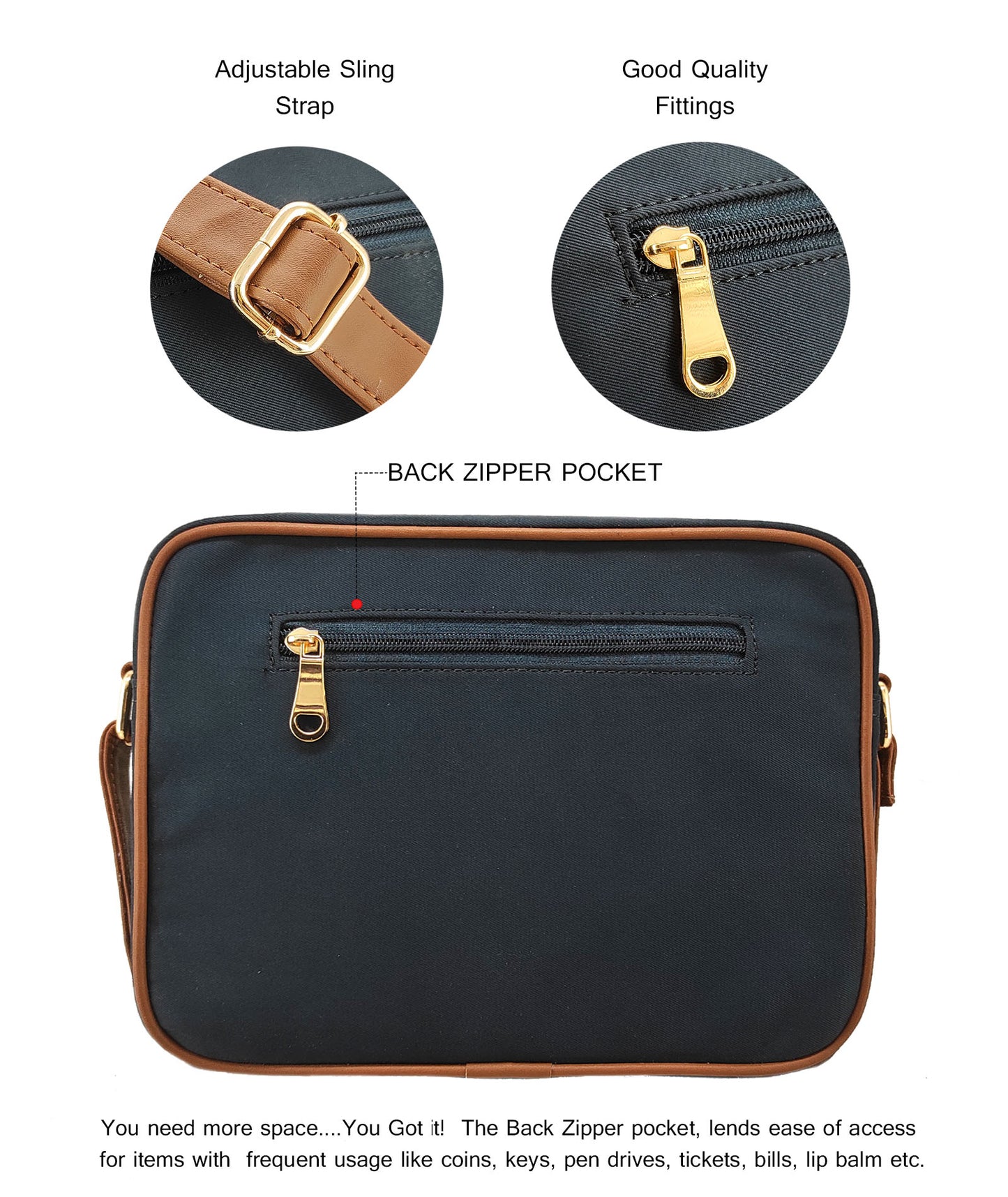 Doll Two Pocket Sling Bag Turquoise