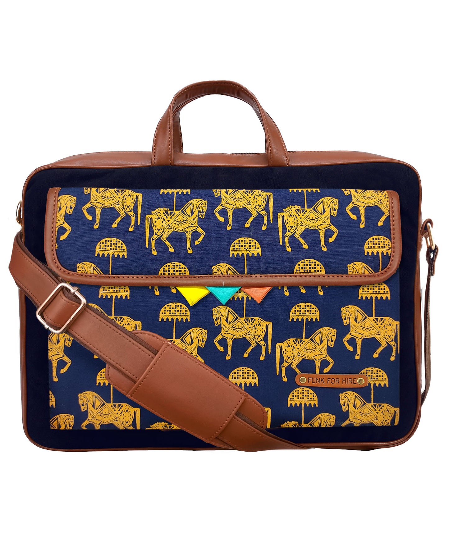 Horse One Pocket Laptop Bag 15.6 inch Blue