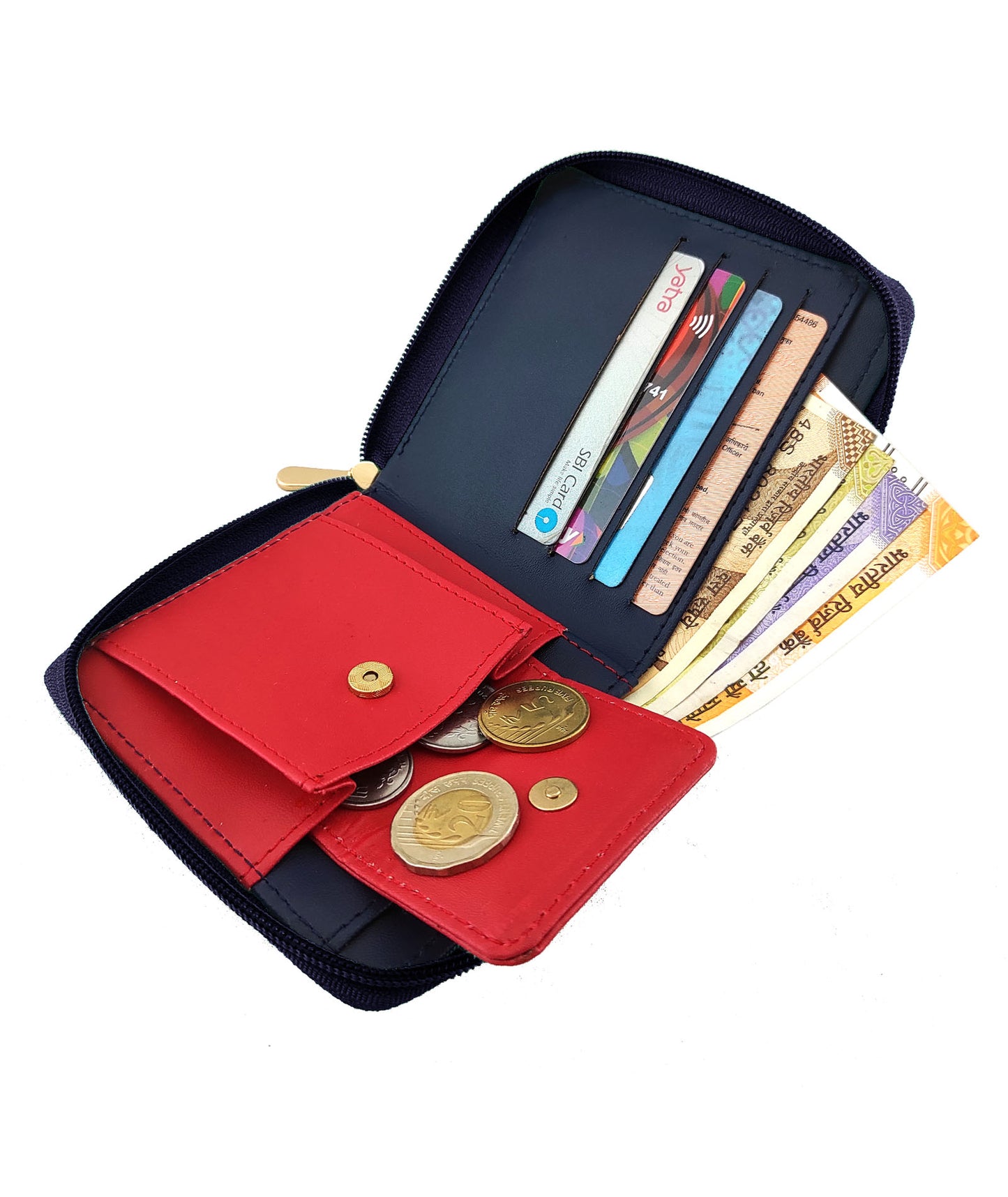 Combo Offers : Match Checks Drawstring Bag & All over Match Square Navy Wallet