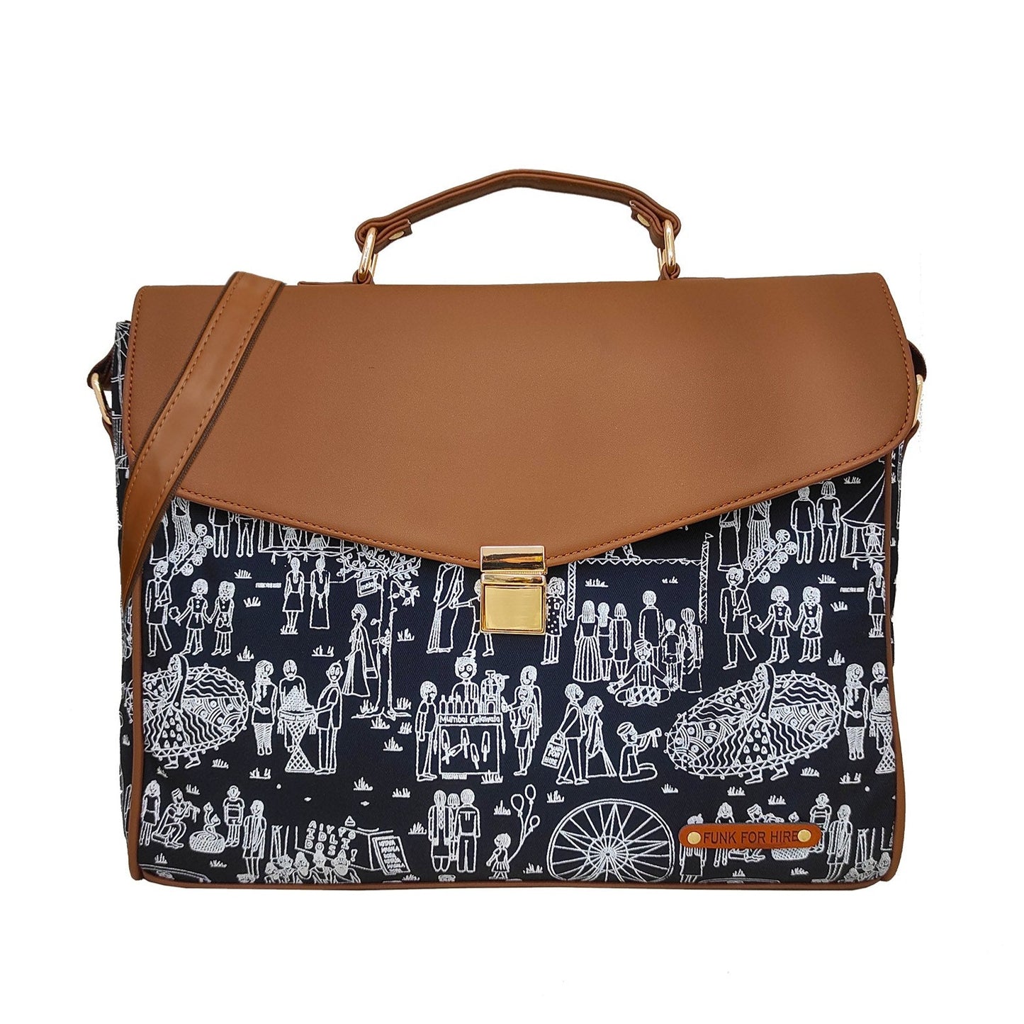 Mela printed Laptop Work Bag 13.3 inch Navy