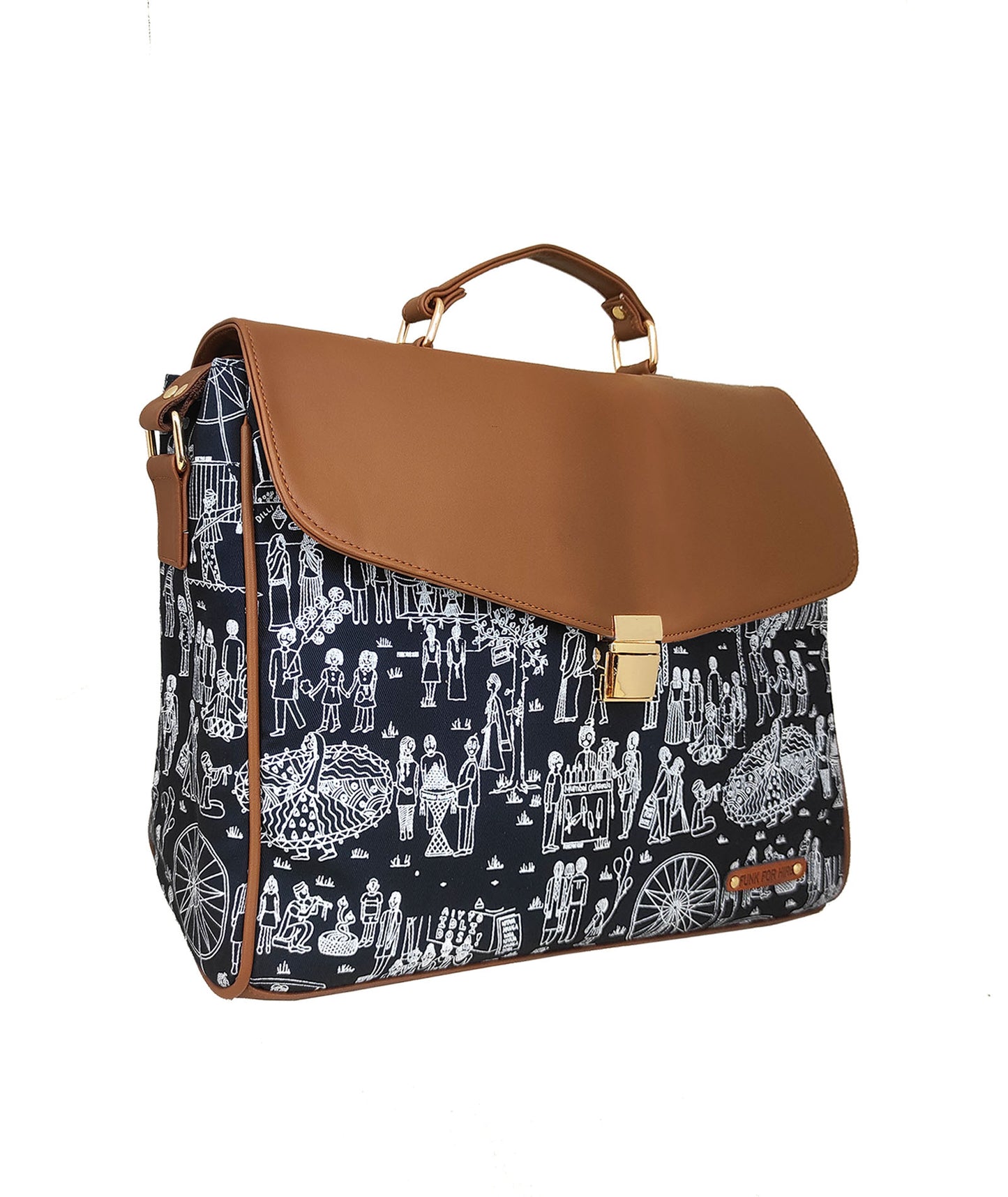 Mela printed Laptop Work Bag 13.3 inch Navy