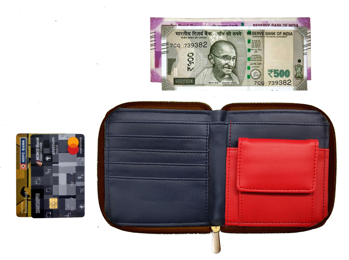 Mela Petrol Blue Square Wallet