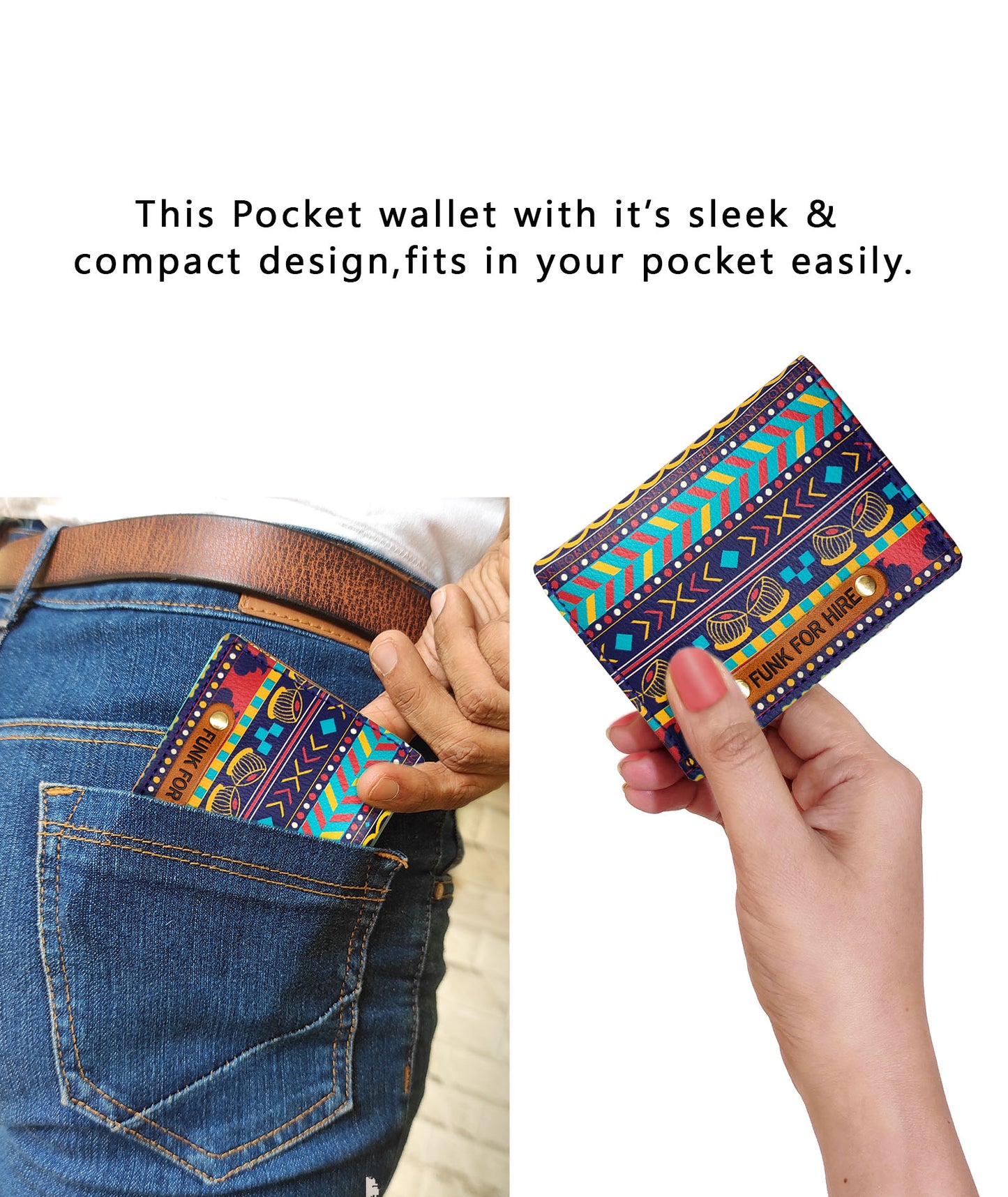 Music Border Blue Pocket Wallet