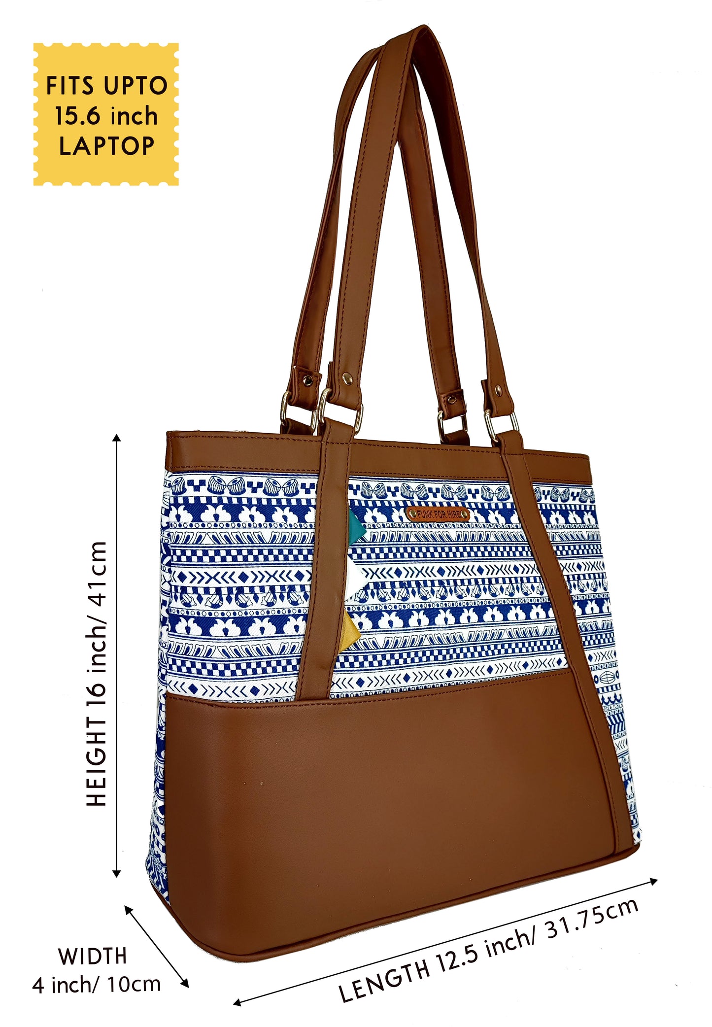 Tote Handbag Muisc Border White