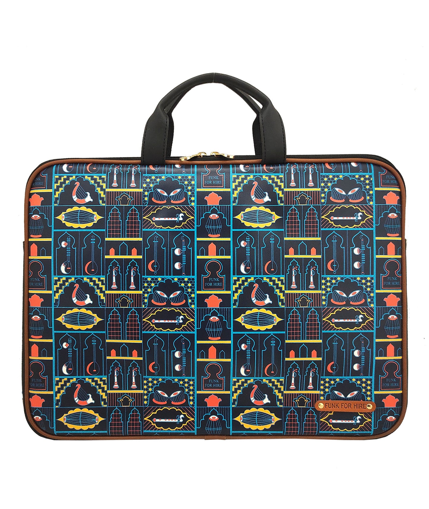 Music Wall Printed Laptop Sleeves Navy